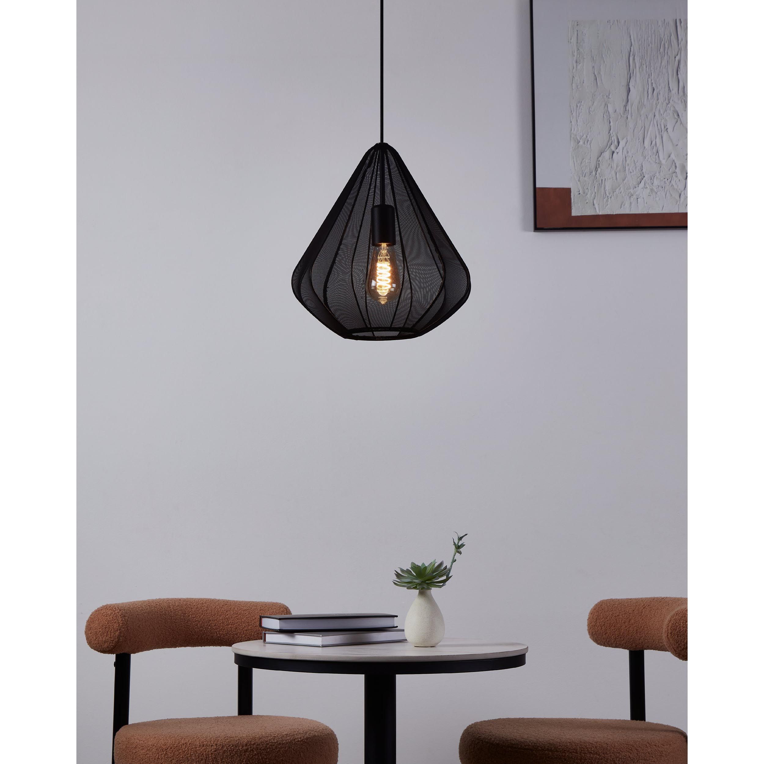 Suspension tissu noir DOLWEN D33,5CM E27 1X40W