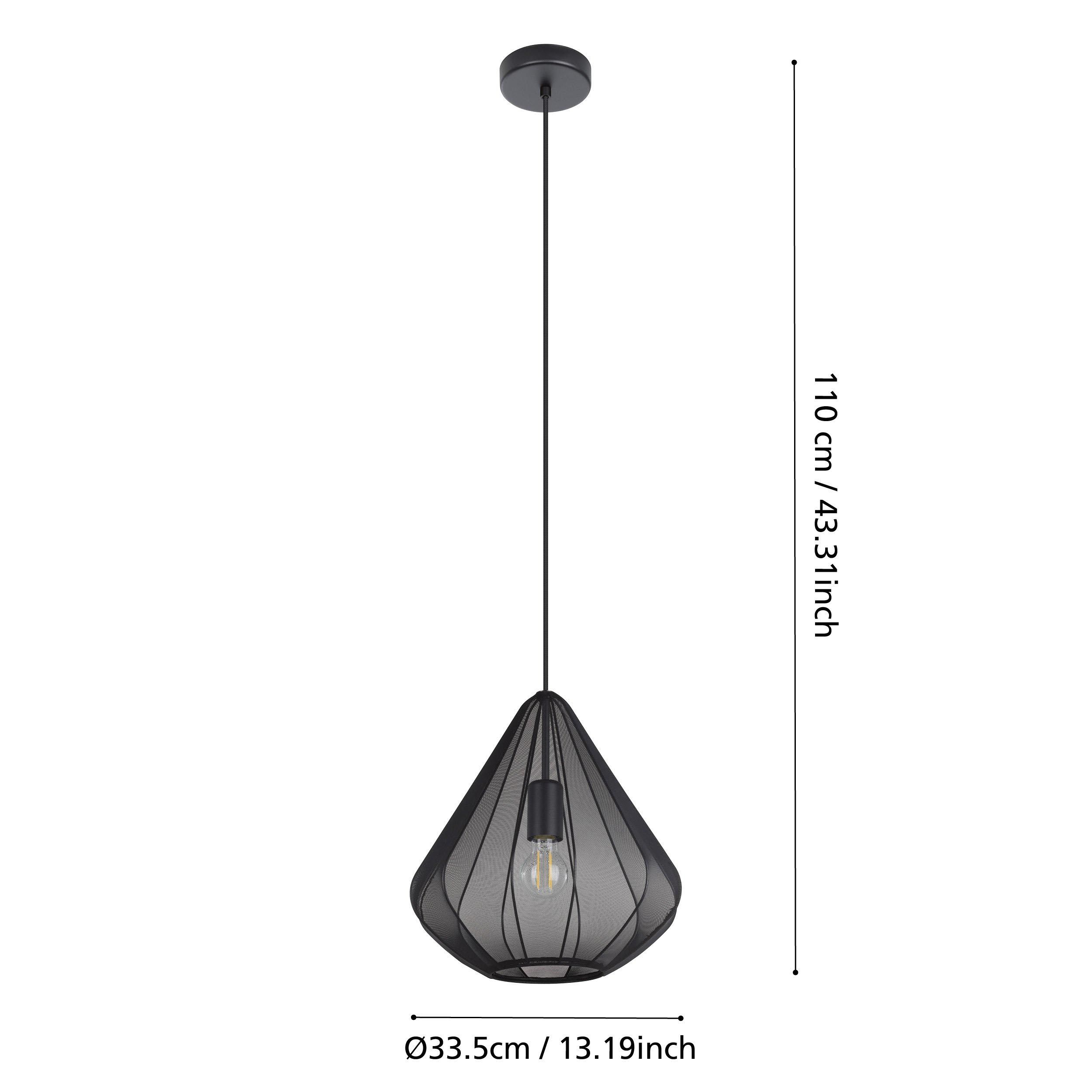 Suspension tissu noir DOLWEN D33,5CM E27 1X40W