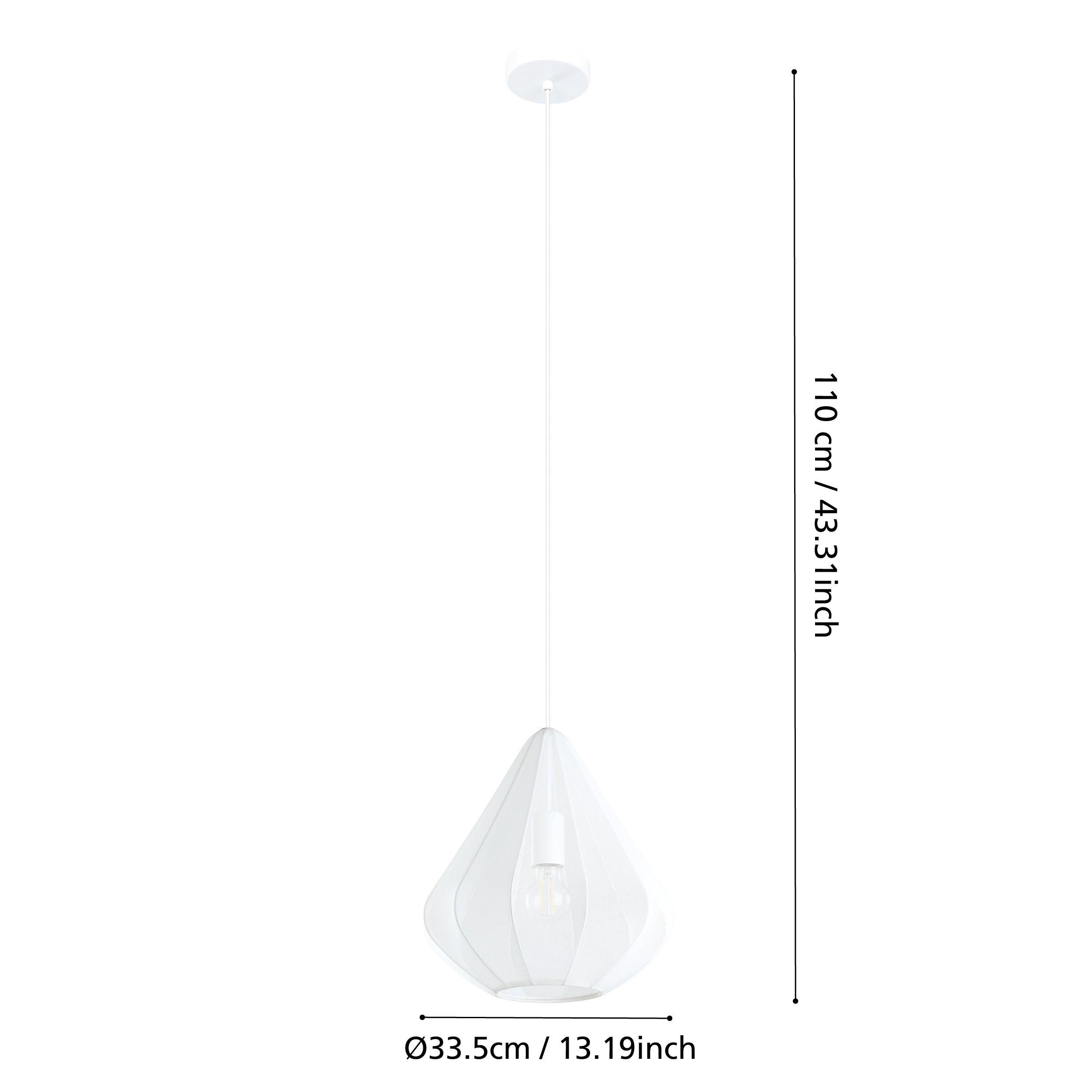 Suspension tissu blanc DOLWEN D33,5CM E27 1X40W