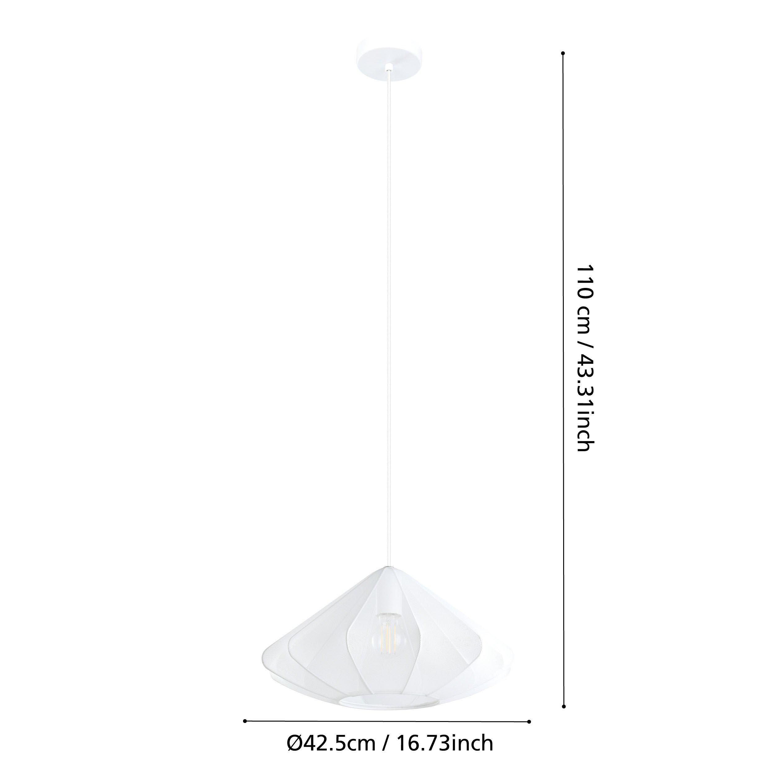 Suspension tissu blanc DOLWEN D42,5CM E27 1X40W