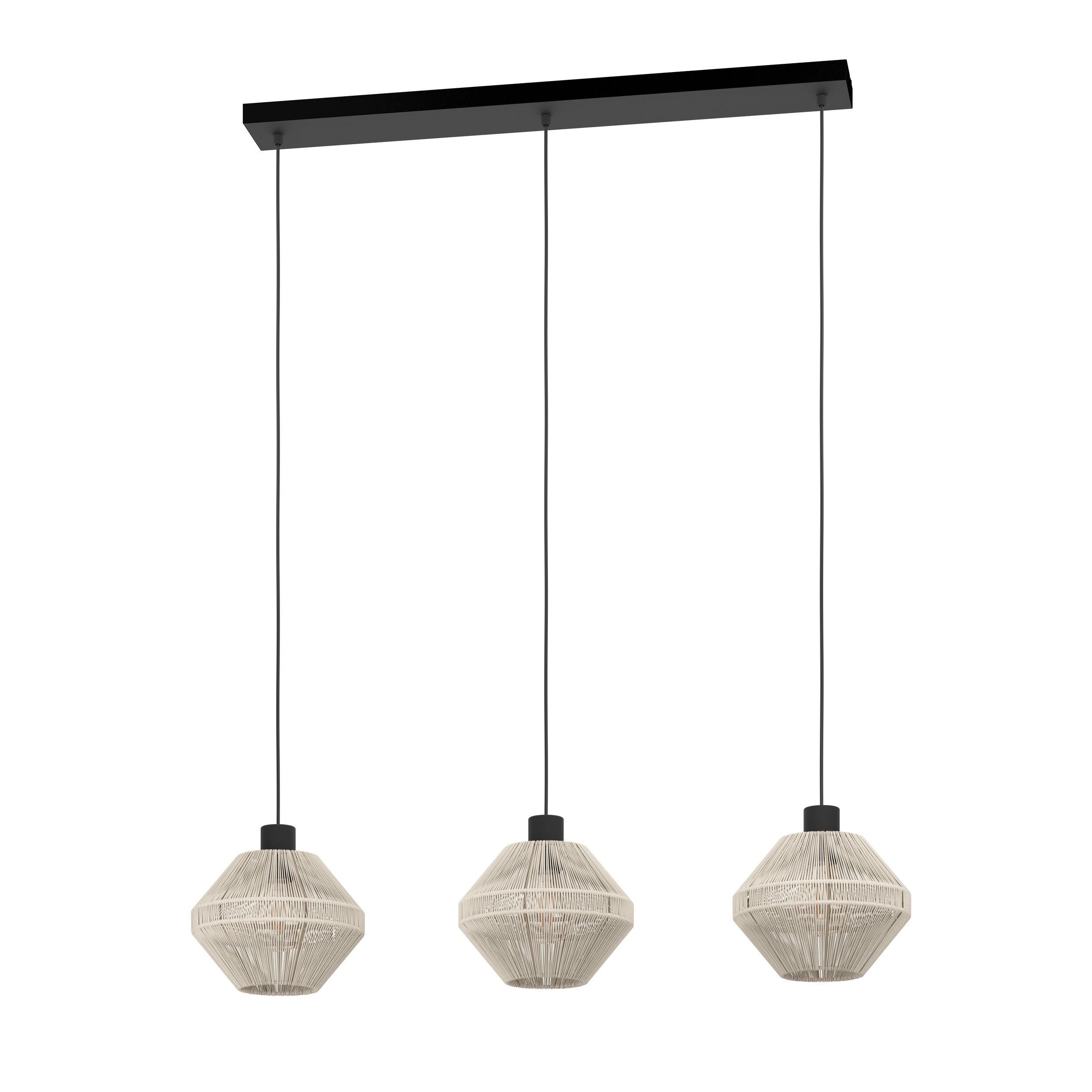 Suspension tissu beige MIDSUMER E27 3X40W