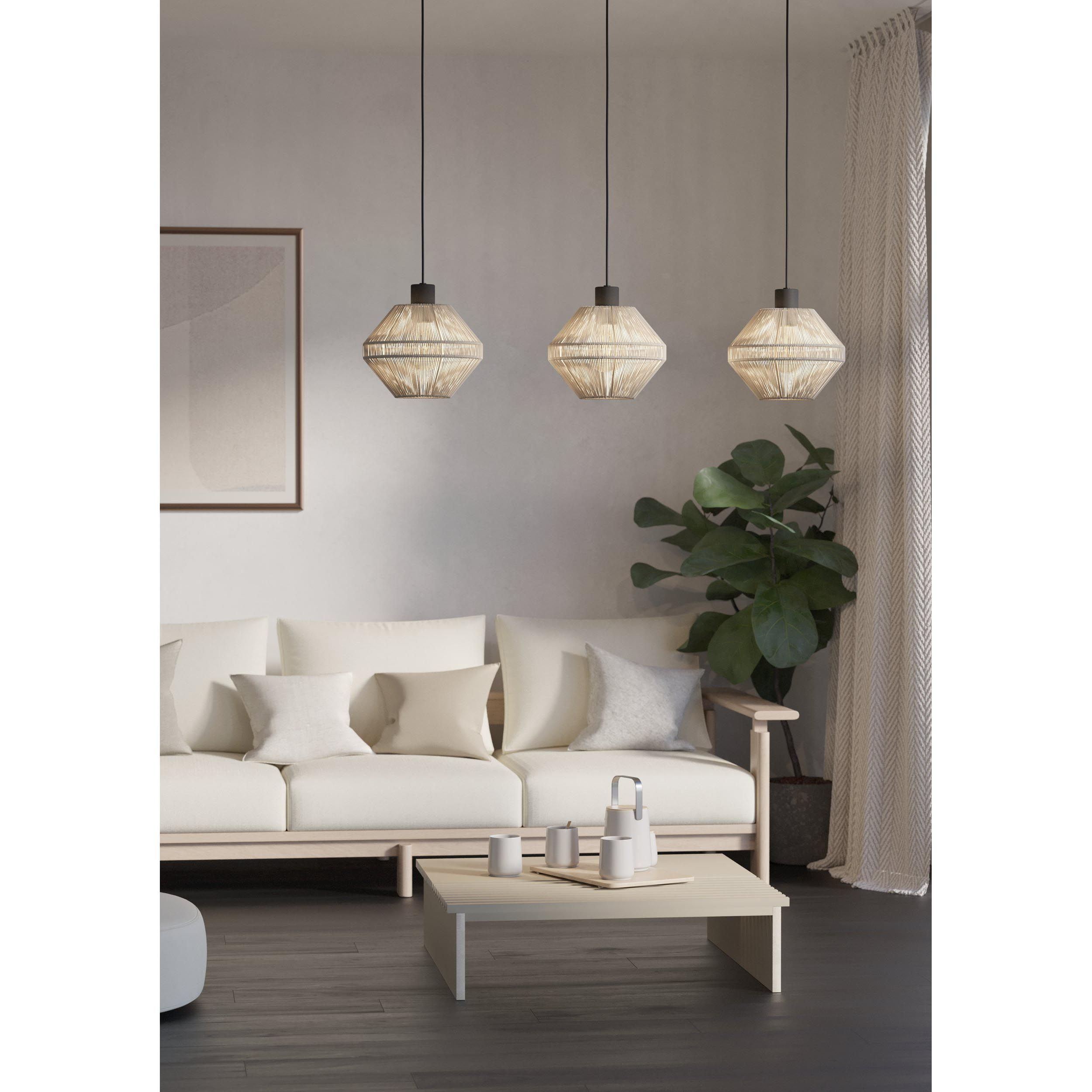 Suspension tissu beige MIDSUMER E27 3X40W