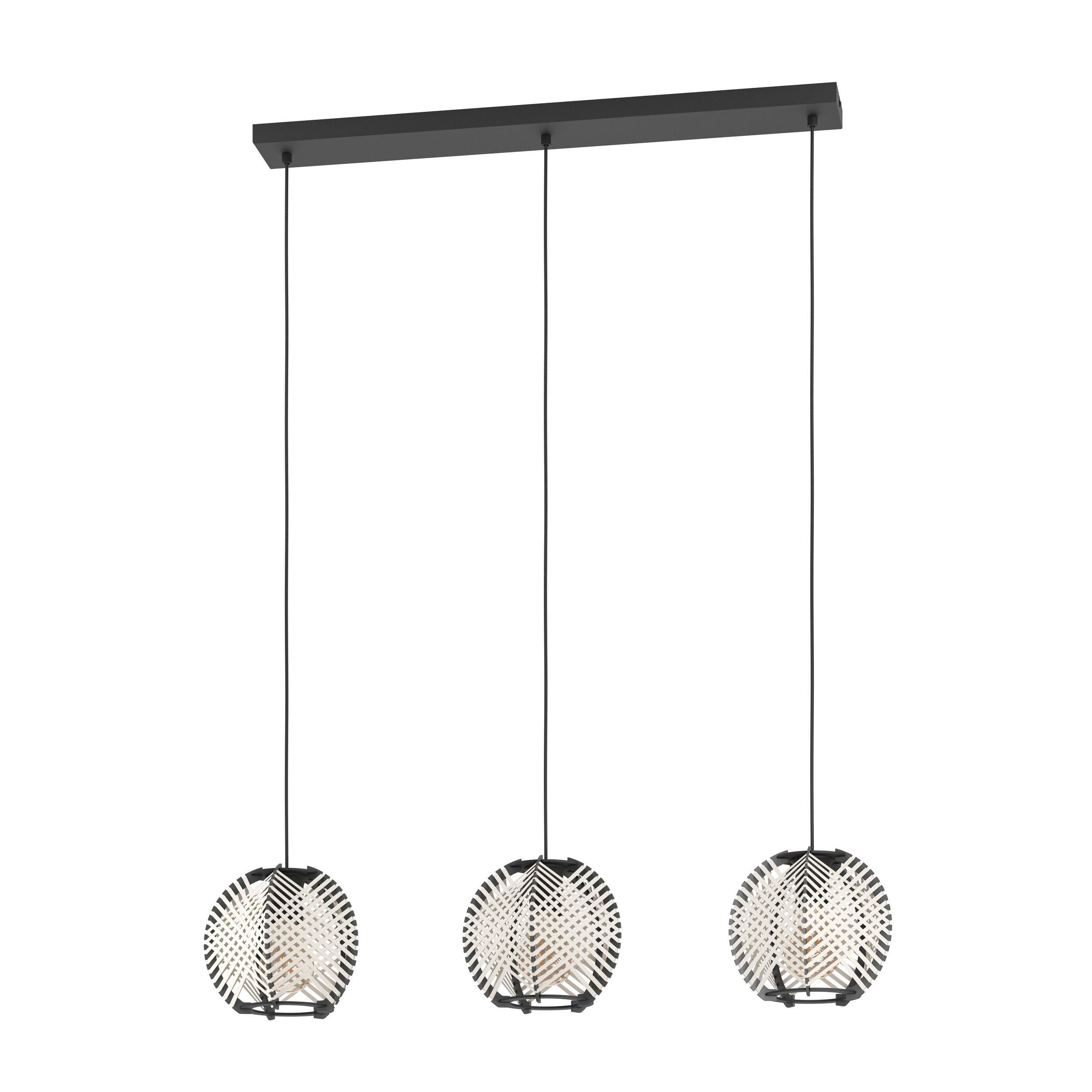 Suspension métal noir WAVERTON E27 3X40W