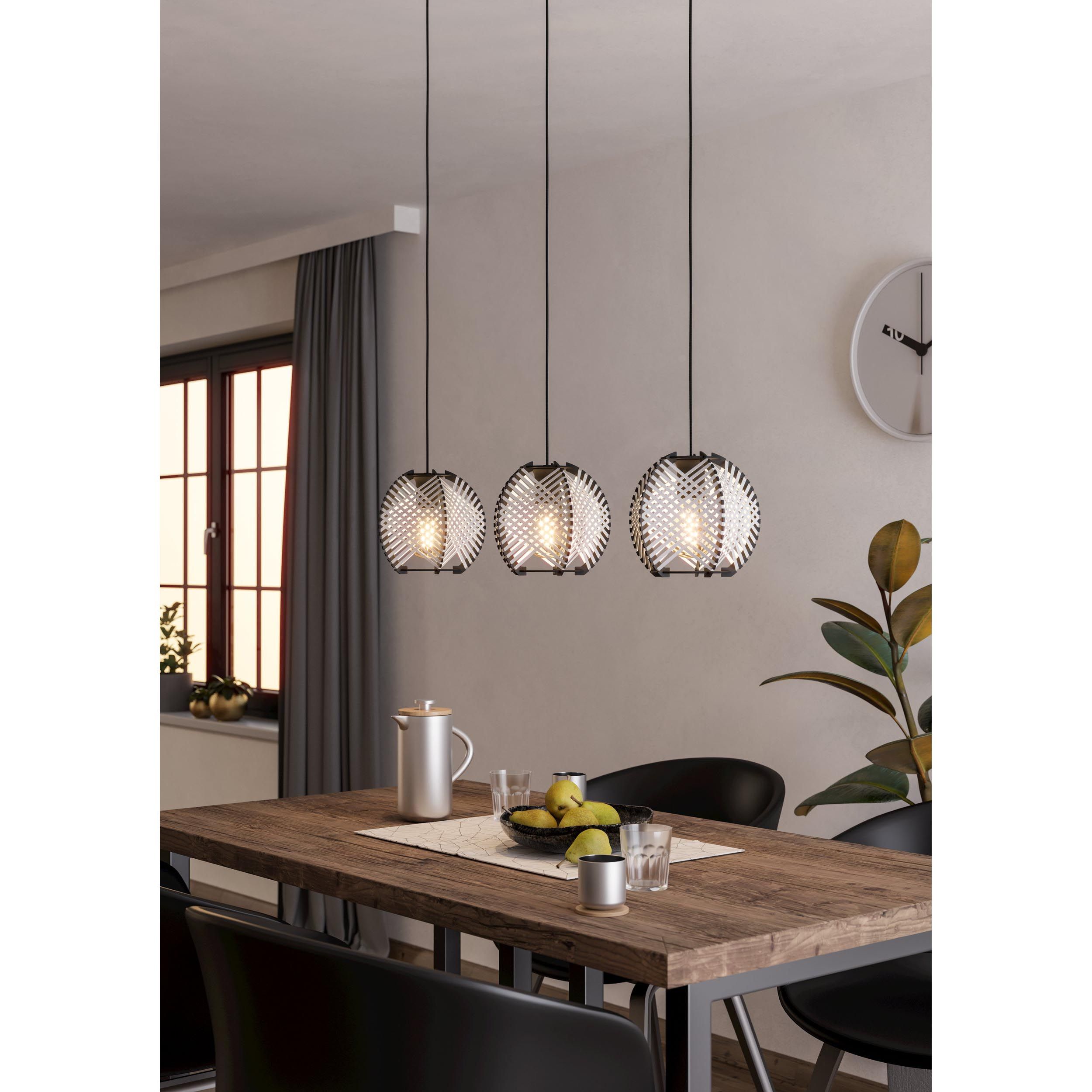 Suspension métal noir WAVERTON E27 3X40W