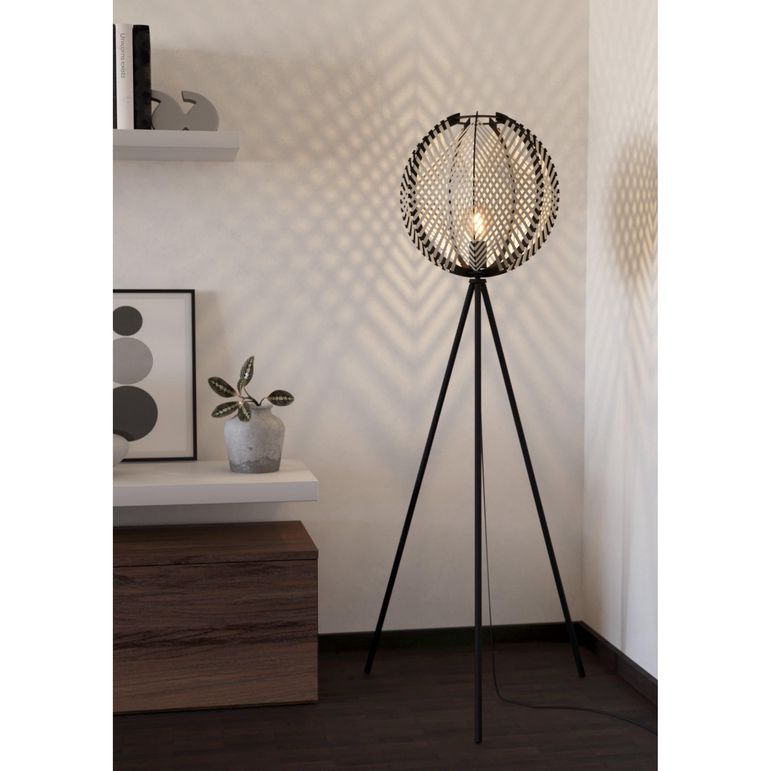 Lampadaire métal noir WAVERTON E27 1X40W