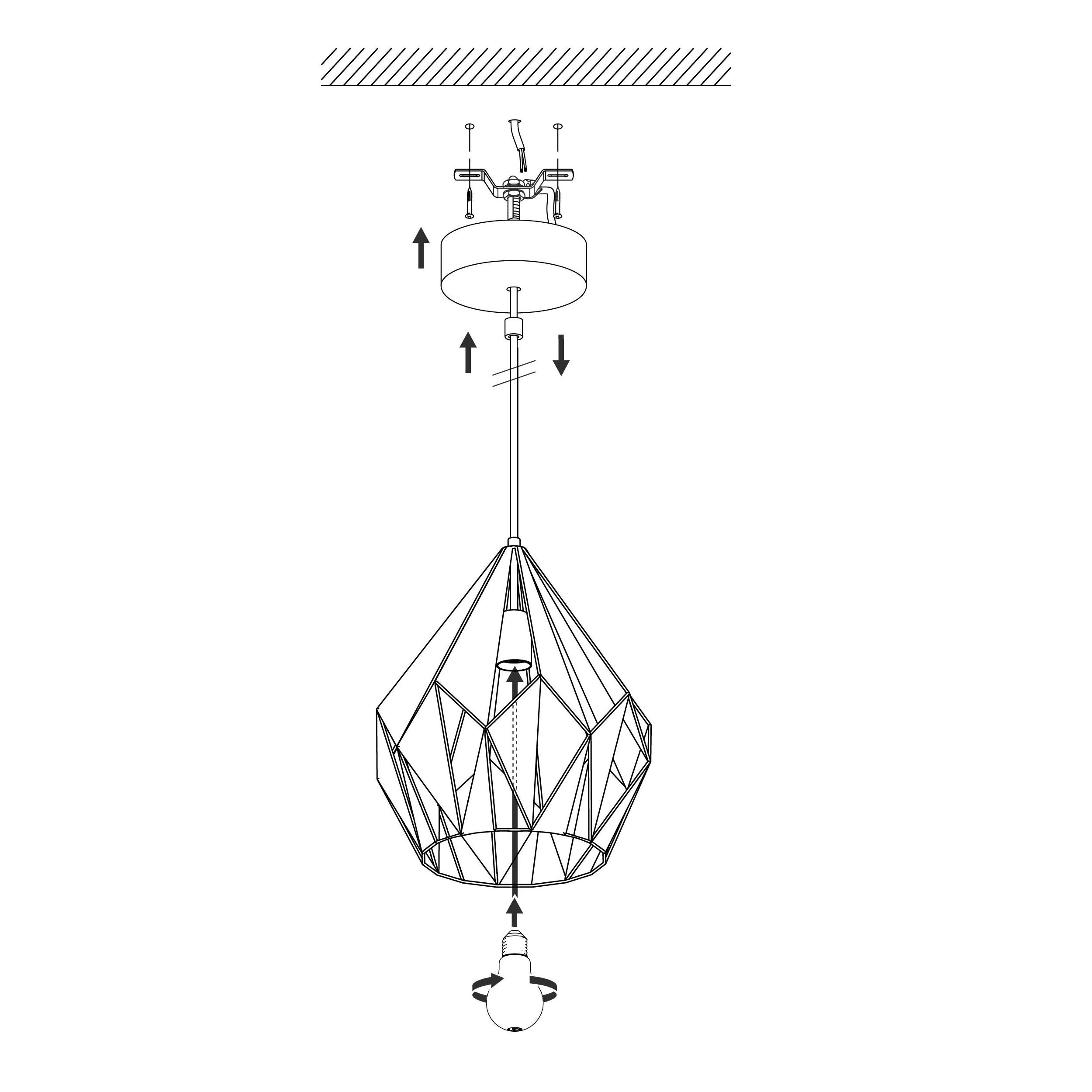 Suspension métal rose CARLTON-P E27 1X60W