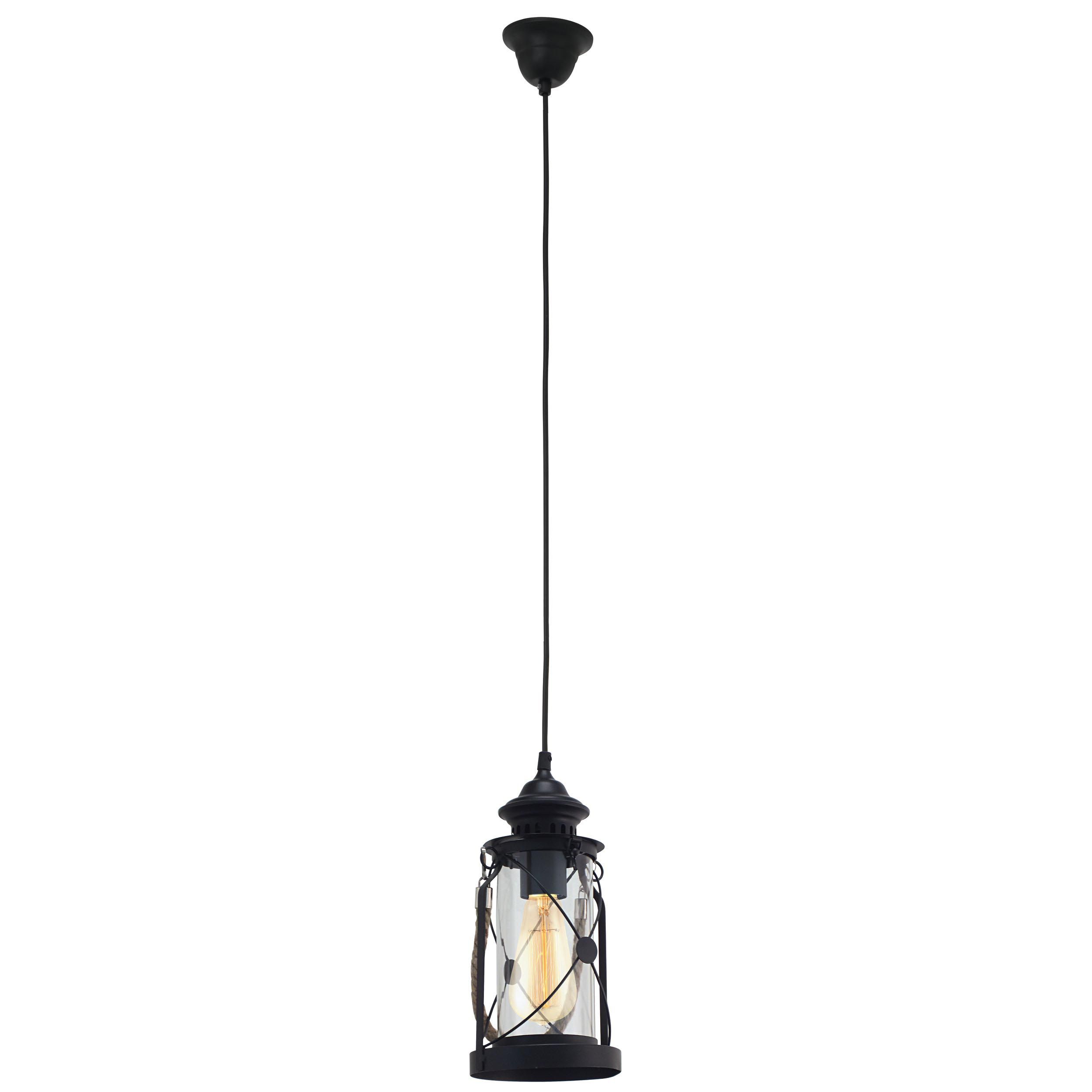 Suspension métal noir BRADFORD E27 1X60W