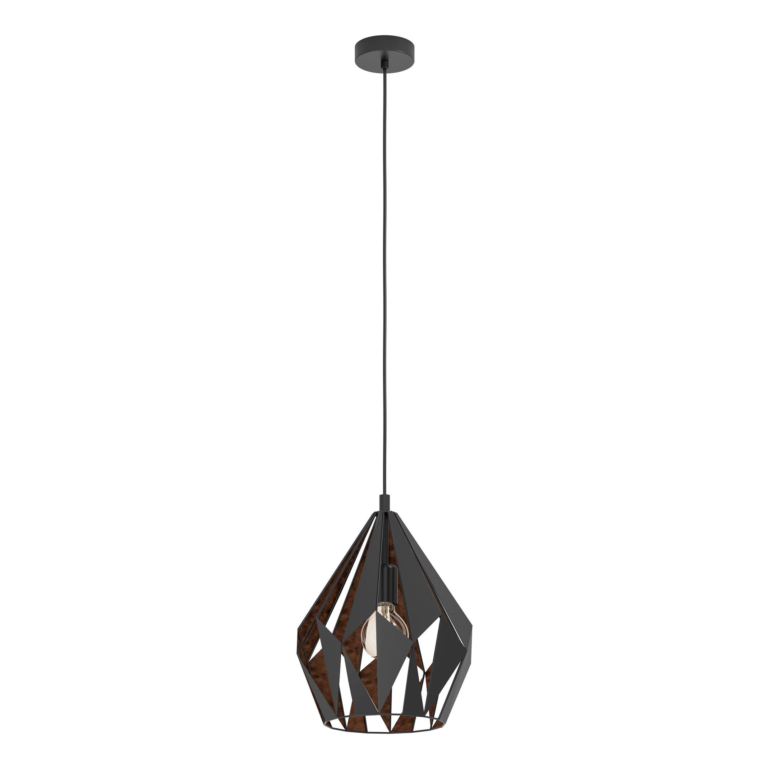 Suspension métal noir/cuivre CARLTON 1 D31CM E27 1X60W