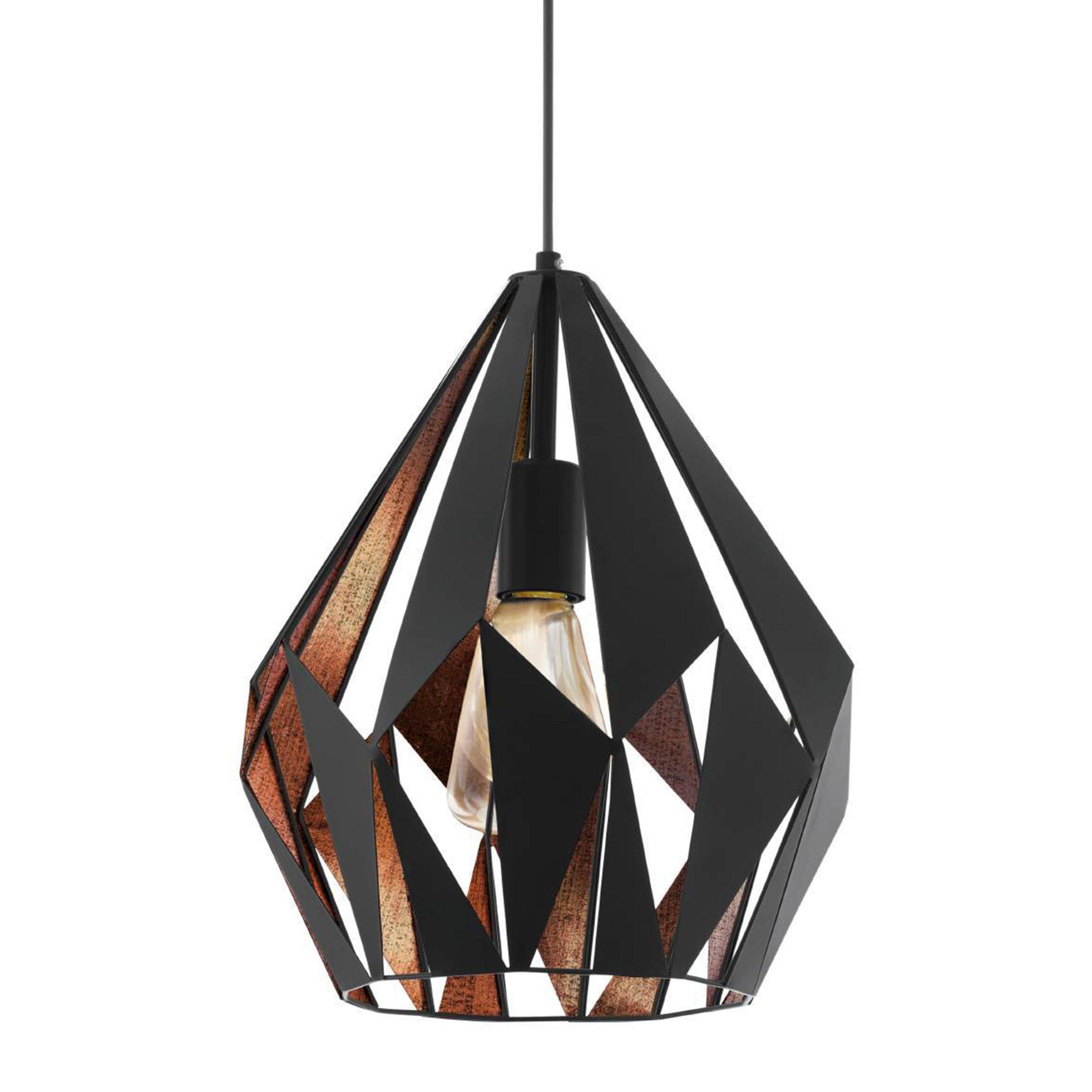 Suspension métal noir/cuivre CARLTON 1 D31CM E27 1X60W