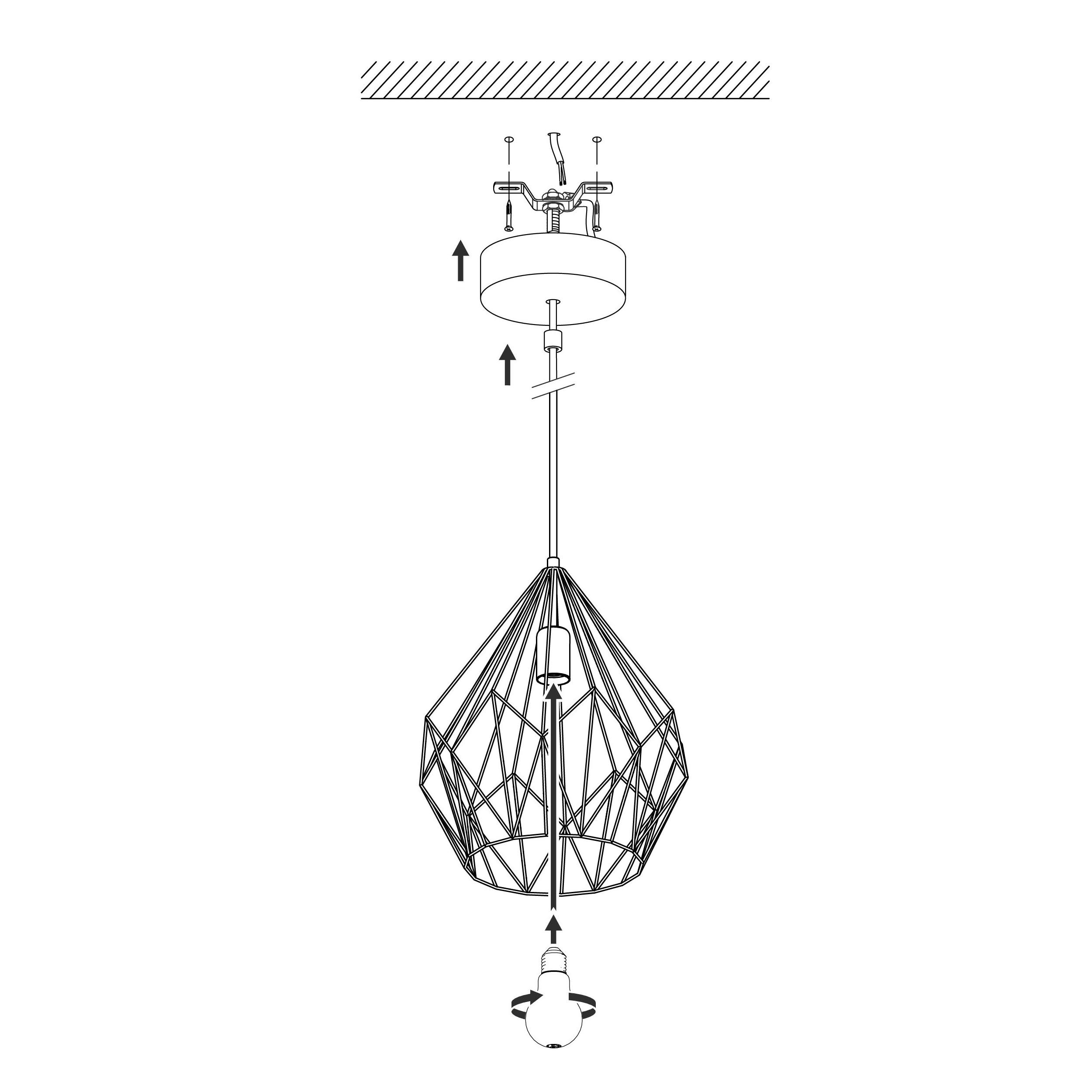 Suspension métal noir CARLTON D31CM E27 1X60W