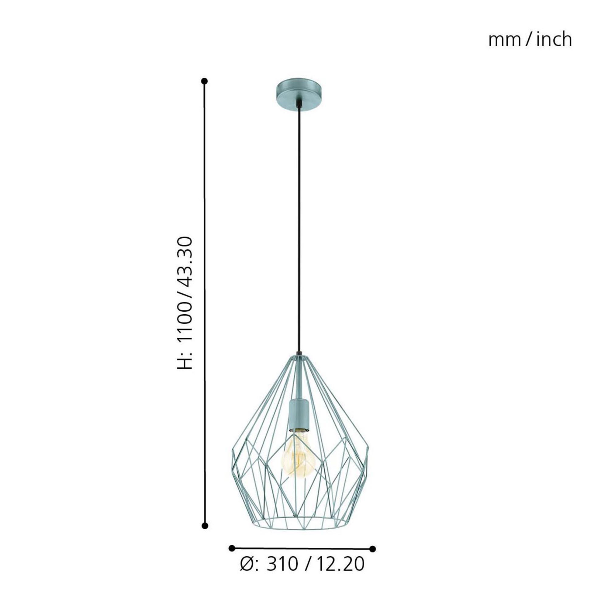 Suspension métal vert CARLTON D31CM E27 1X60W