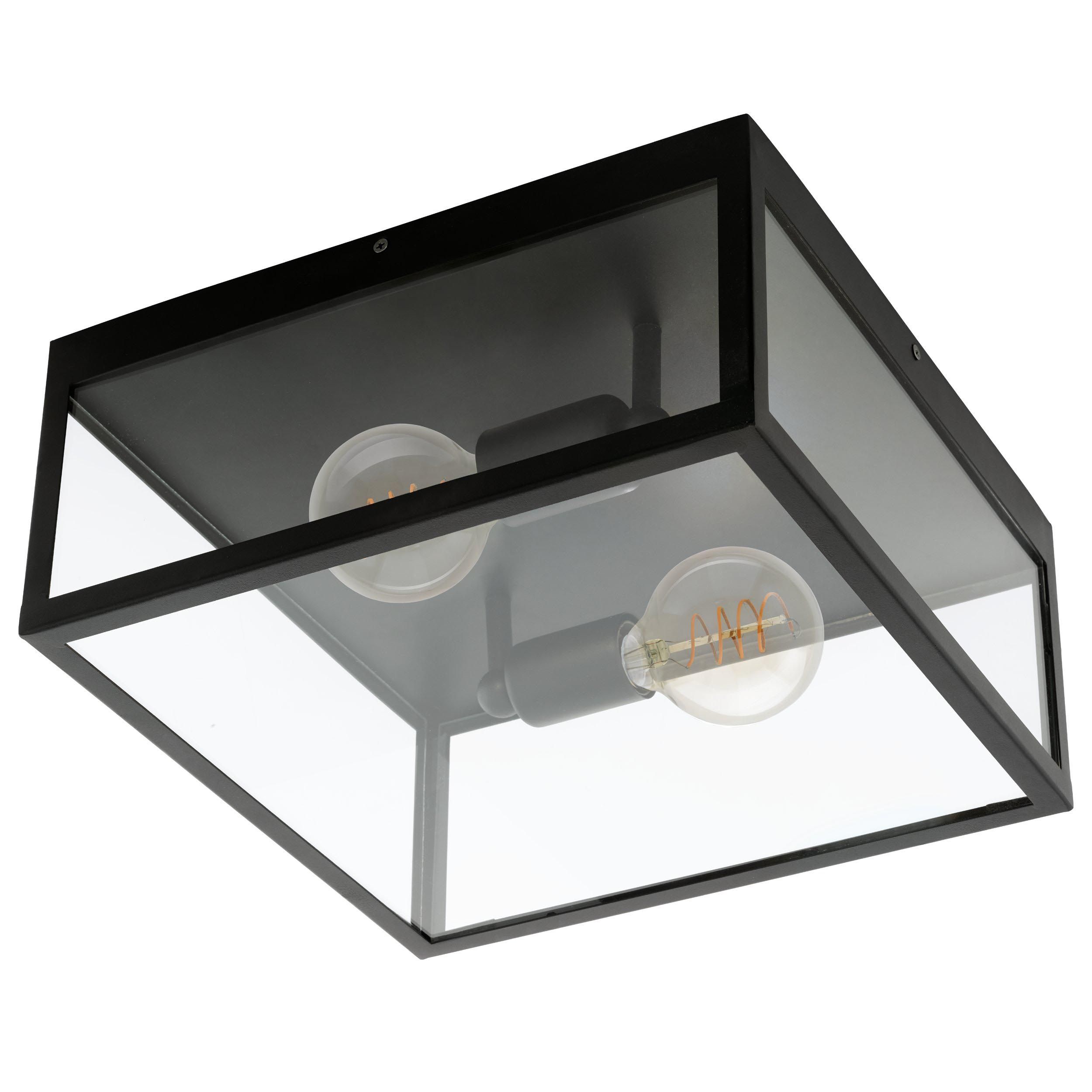 Plafonnier métal noir CHARTERHOUSE E27 2X60W