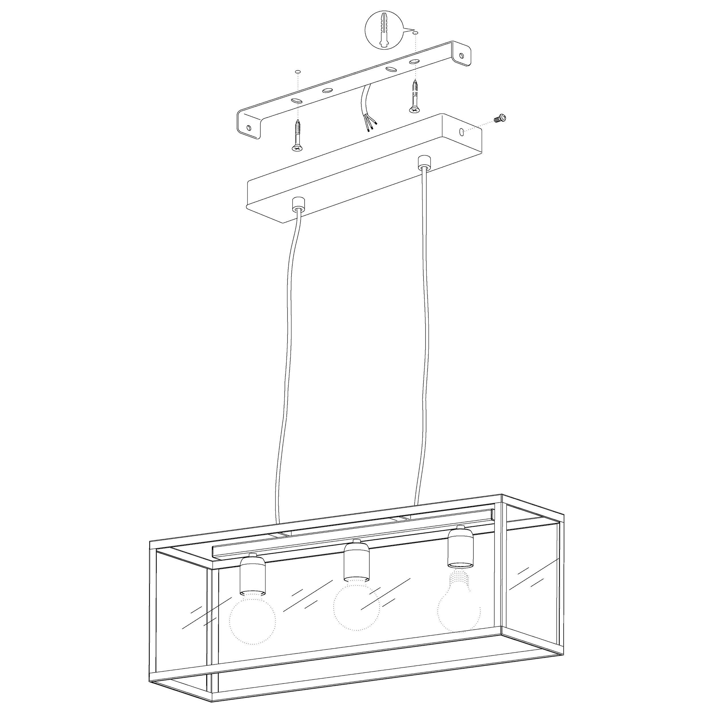 Suspension métal noir CHARTERHOUSE E27 3X60W