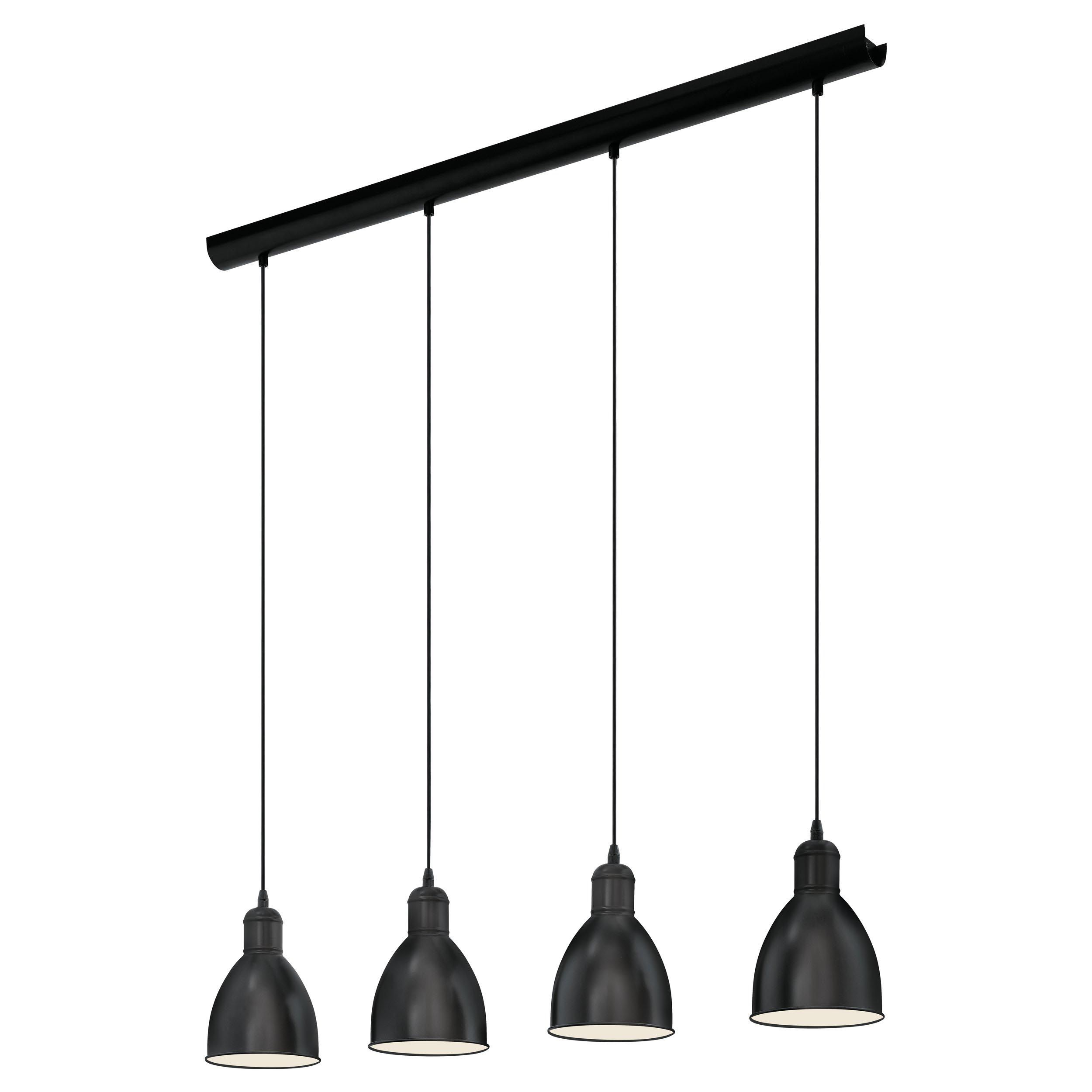 Suspension métal noir PRIDDY E27 4X40W