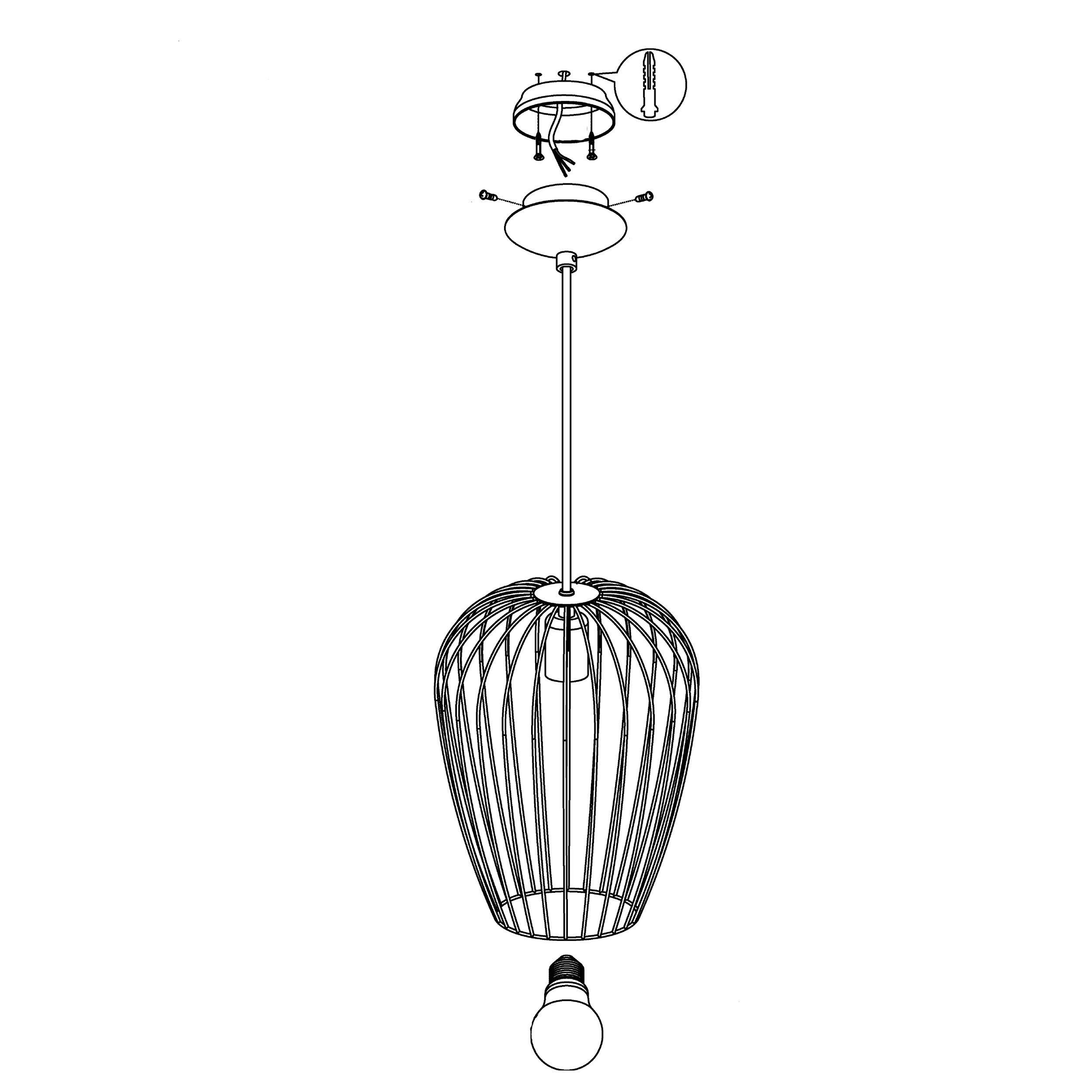 Suspension métal noir NEWTOWN E27 1X60W