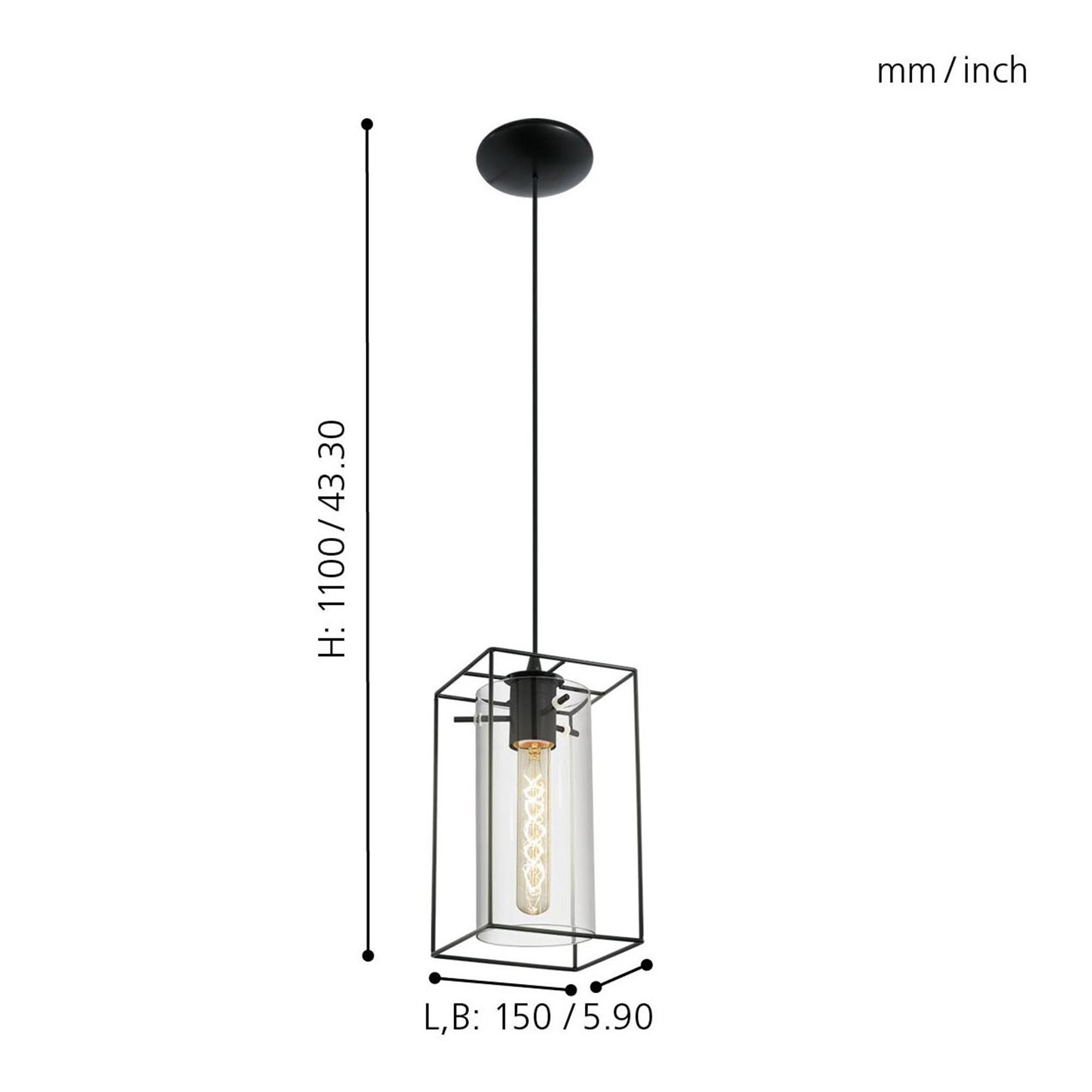 Suspension verre fume LONCINO E27 1X60W