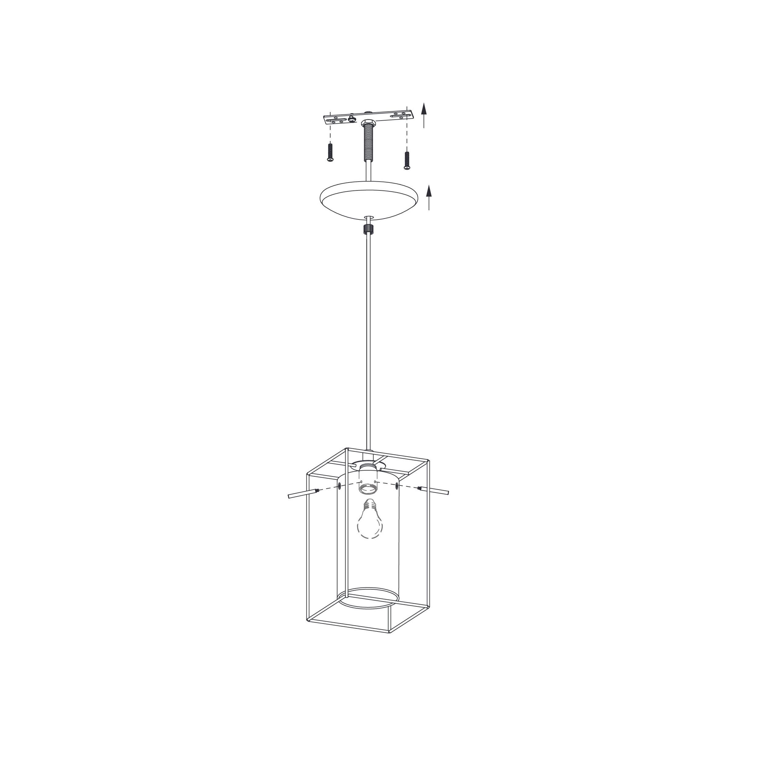 Suspension verre fume LONCINO E27 1X60W