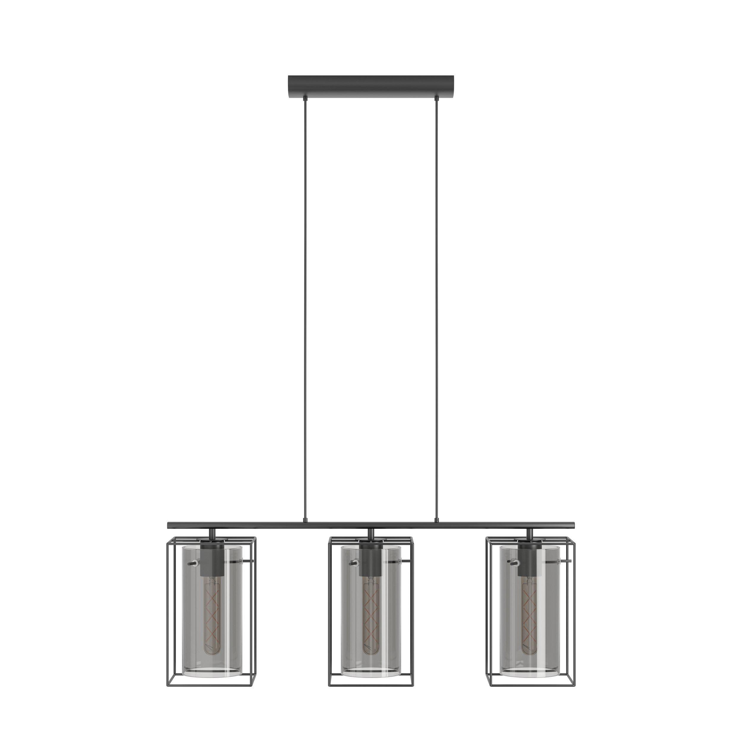 Suspension verre fume LONCINO E27 3X60W