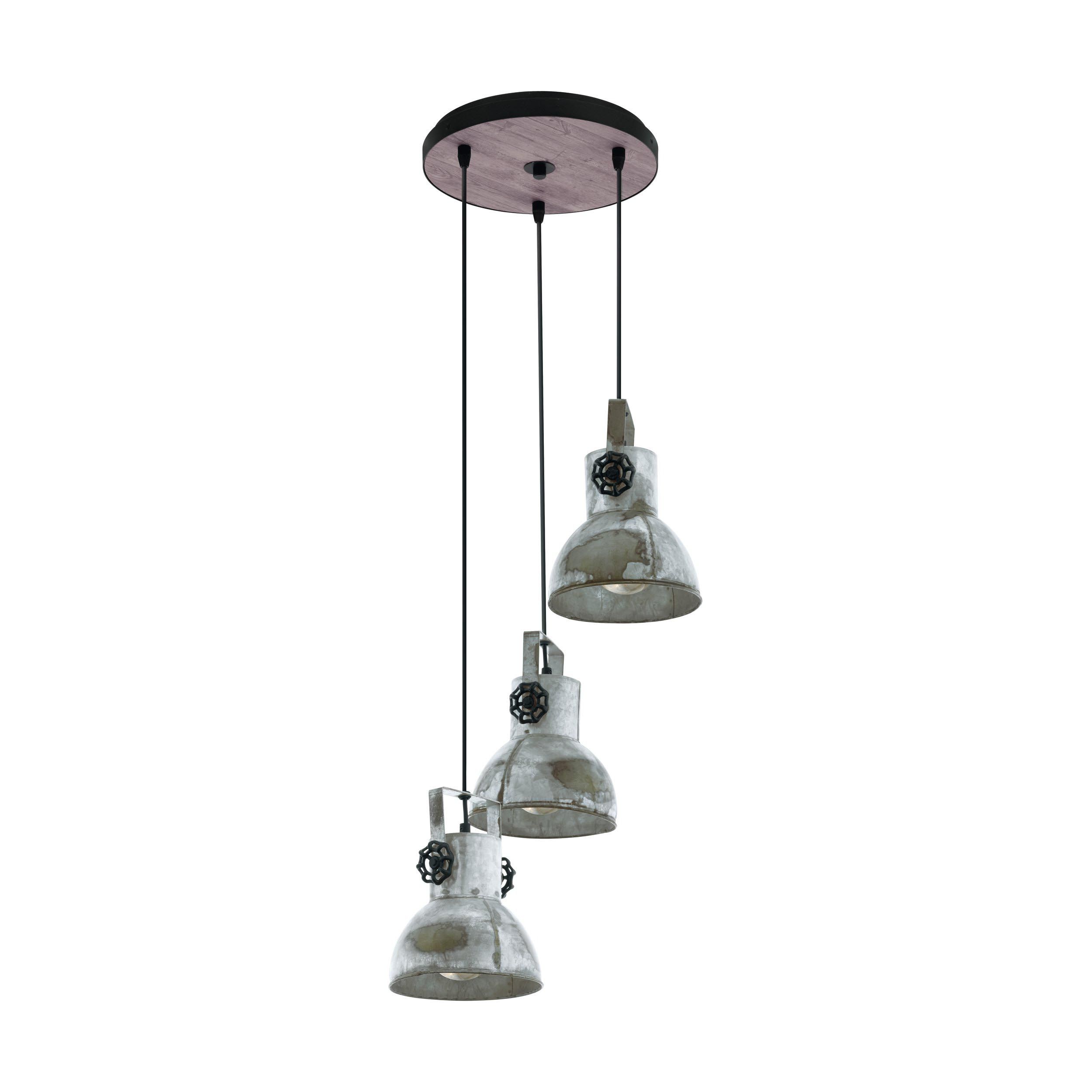 Suspension métal gris BARNSTAPLE E27 3X40W