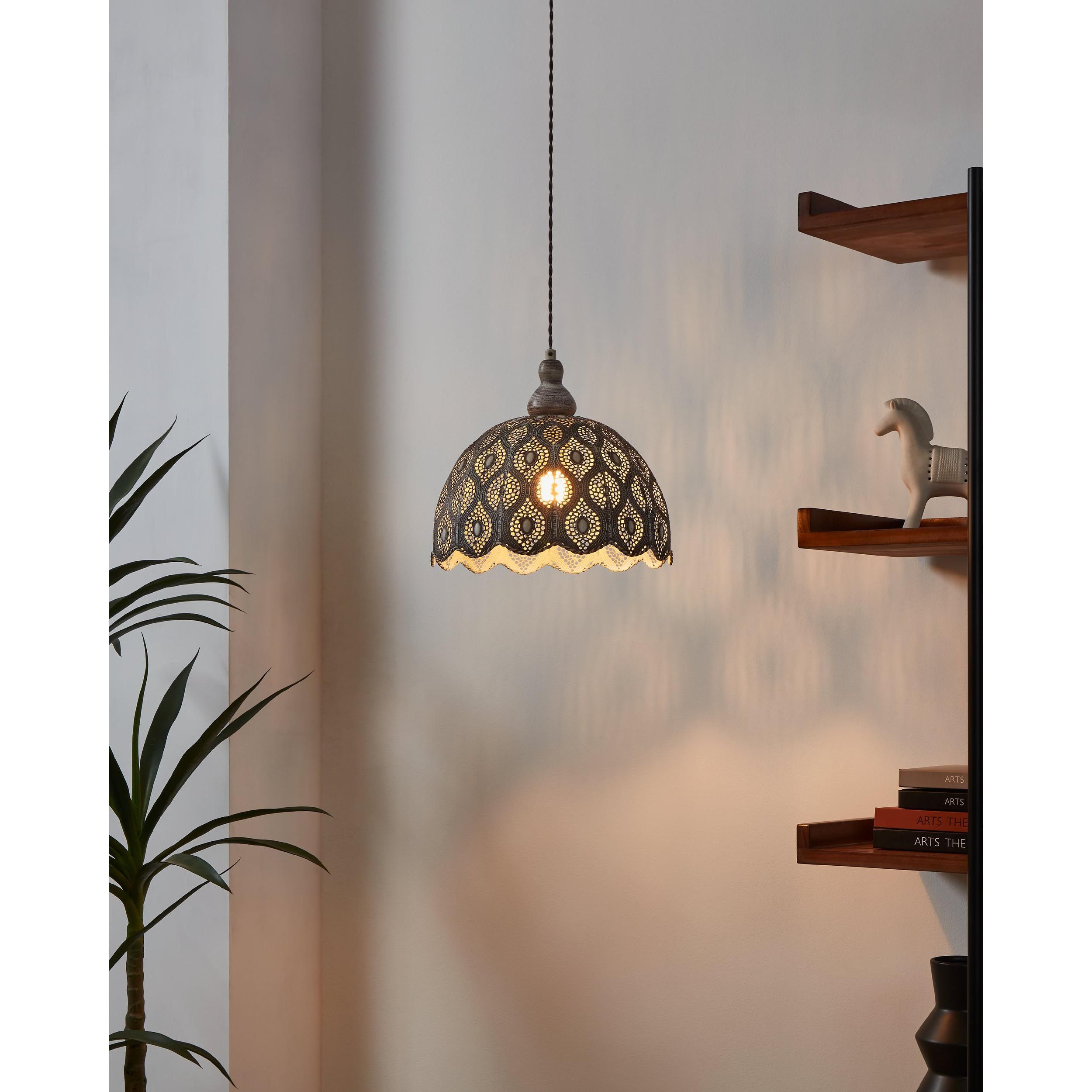 Suspension métal blanc TALBOT 2 E27 1X60W