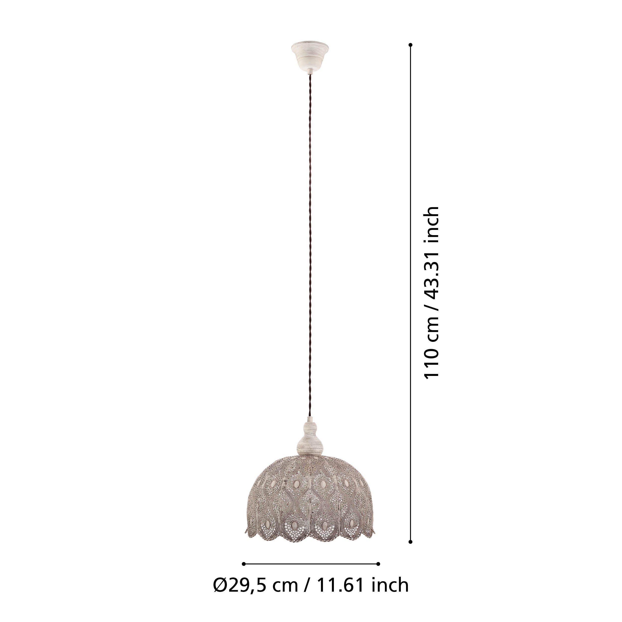 Suspension métal blanc TALBOT 2 E27 1X60W