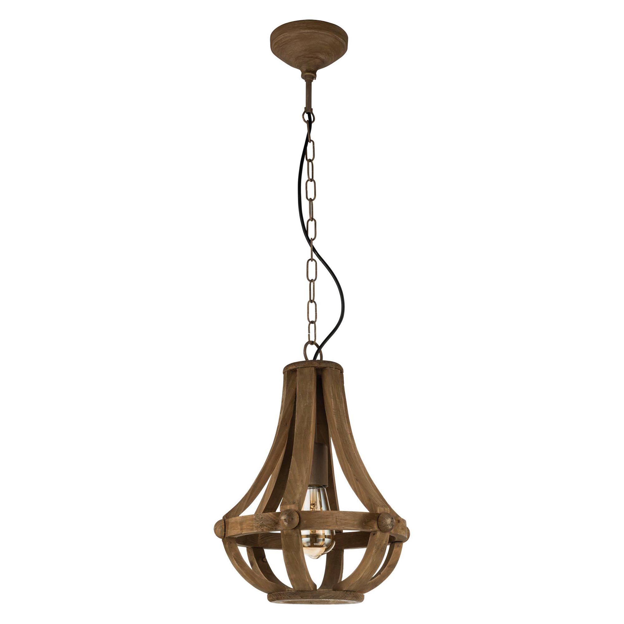 Suspension bois naturel KINROSS E27 1X60W