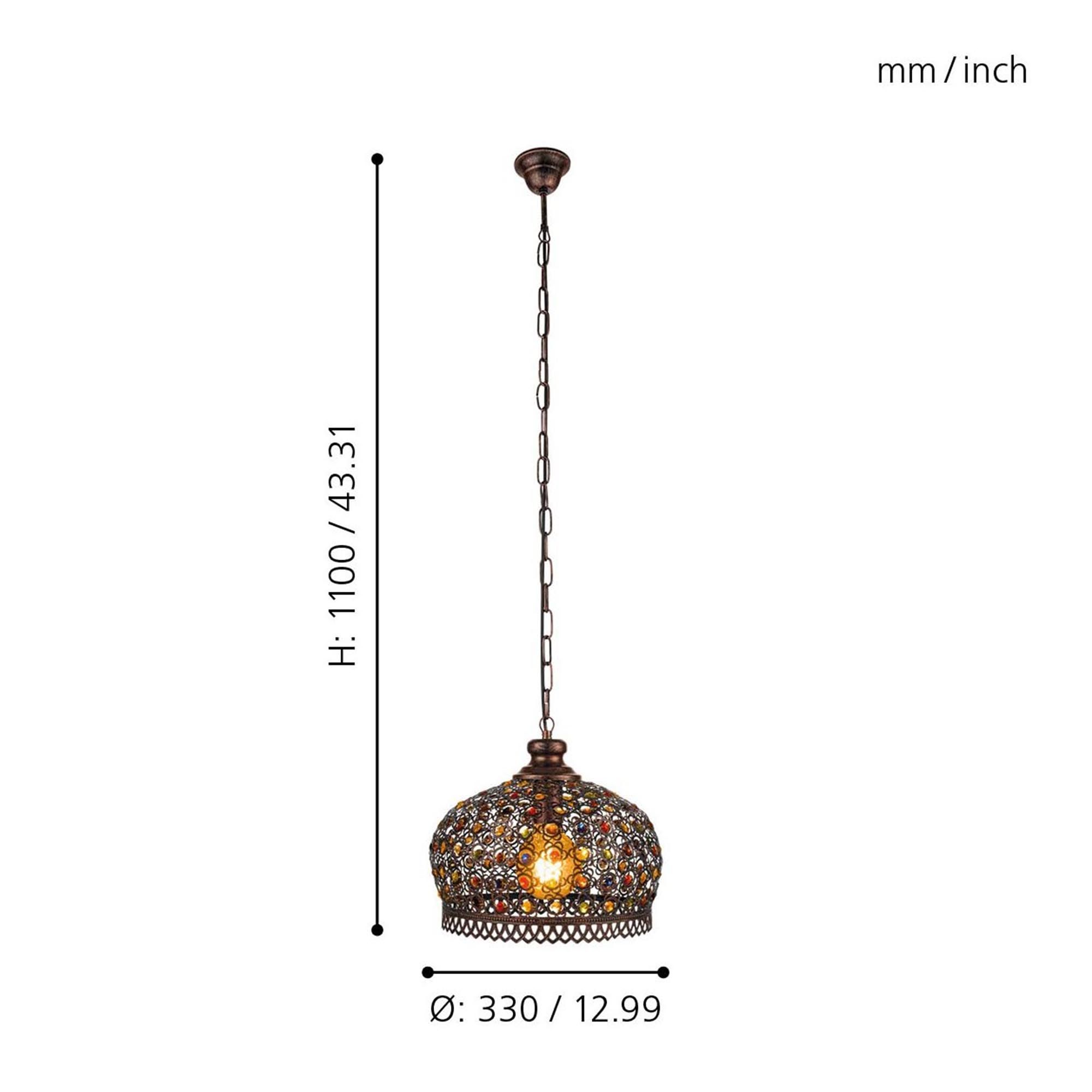 Suspension métal cuivre JADIDA E27 1X60W