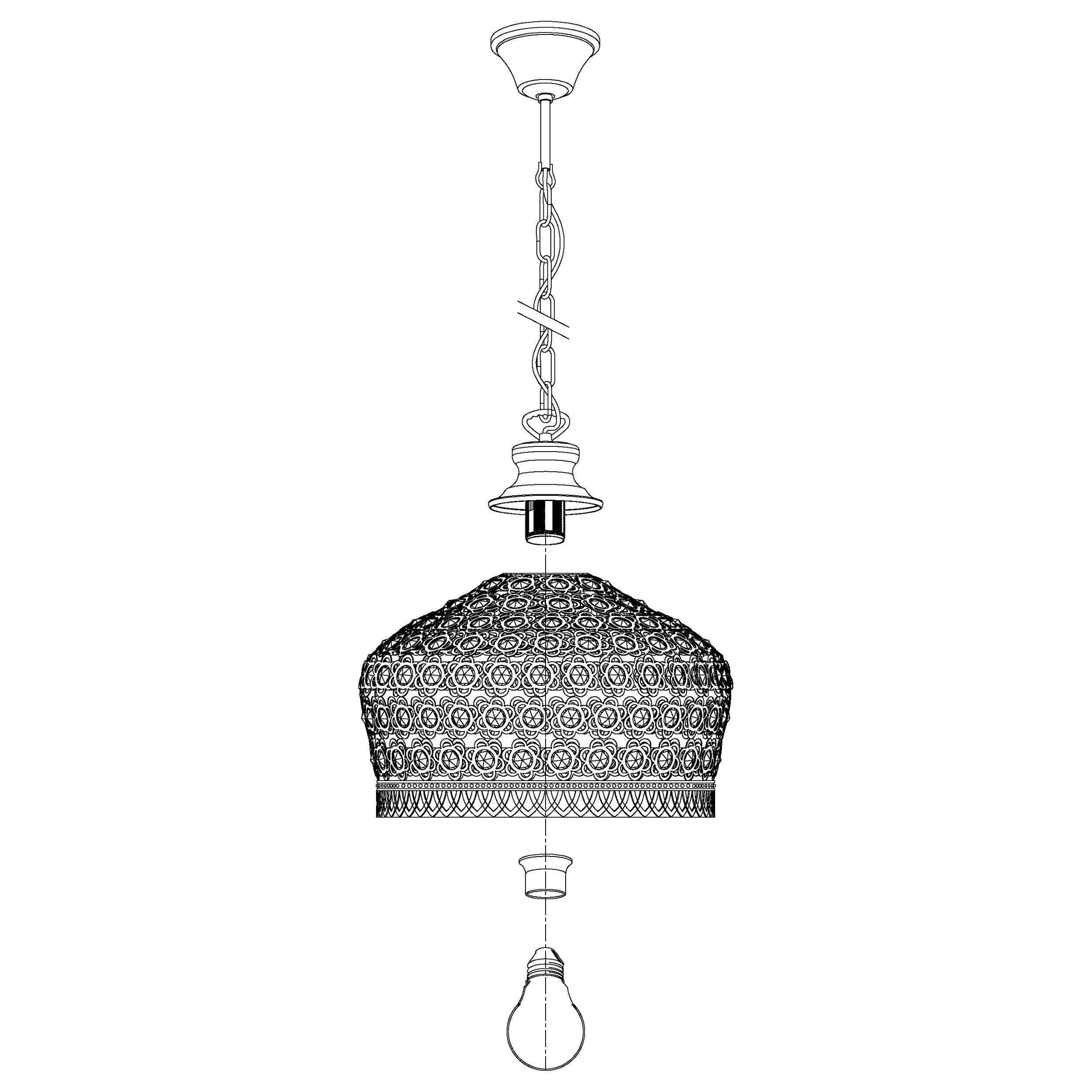 Suspension métal cuivre JADIDA E27 1X60W