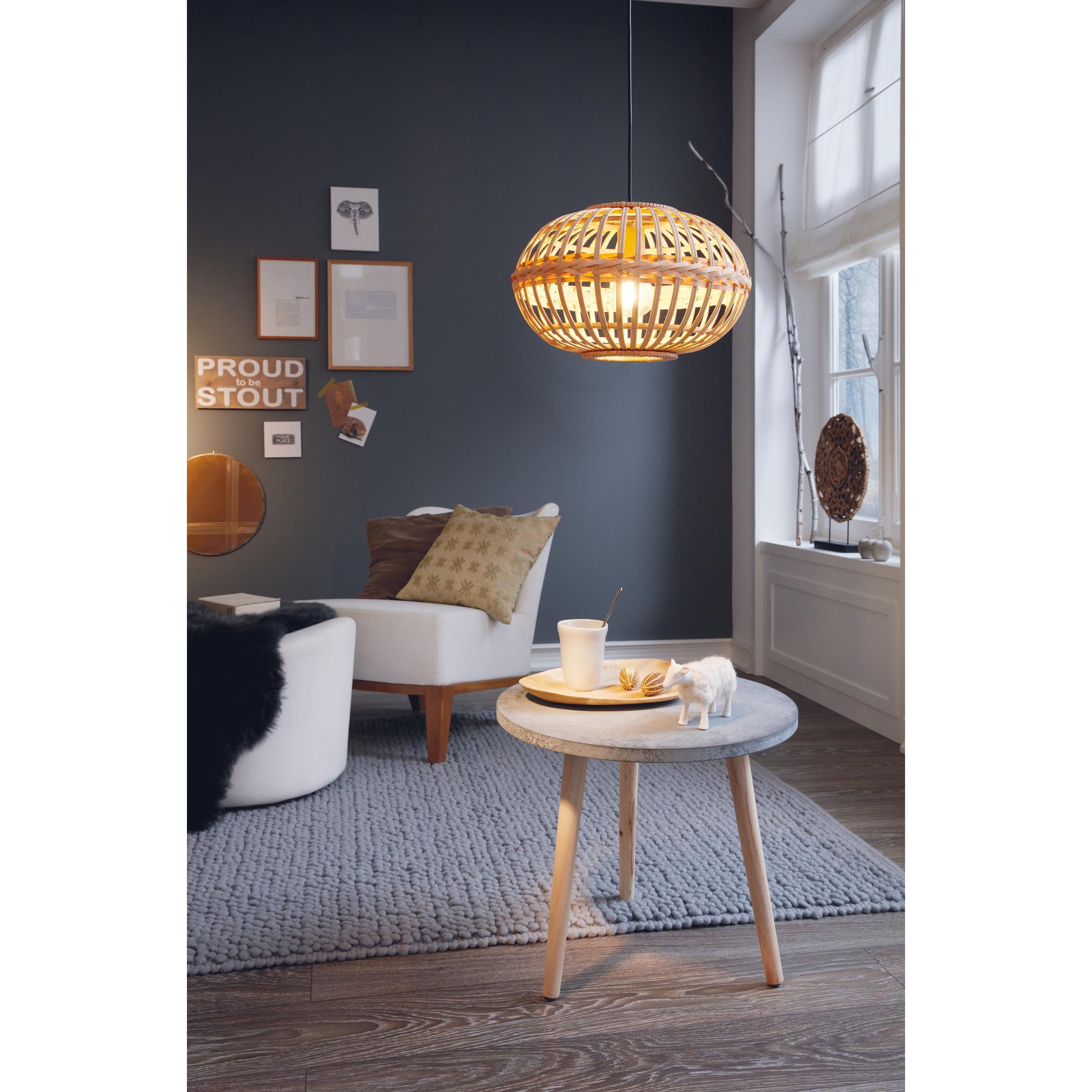 Suspension naturel bois AMSFIELD D38CM E27 1X60W