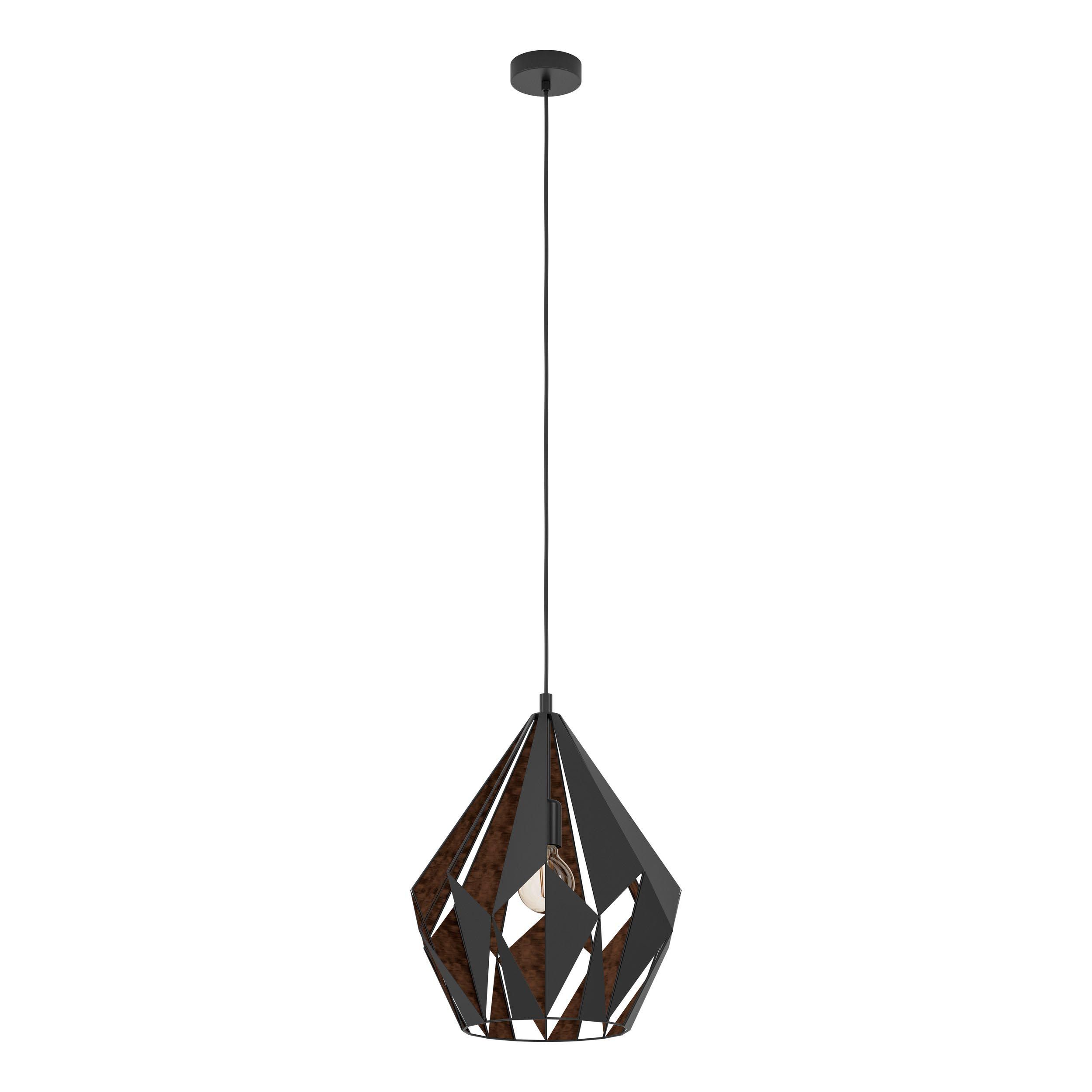 Suspension métal noir/cuivre CARLTON 1 D38,5CM E27 1X60W