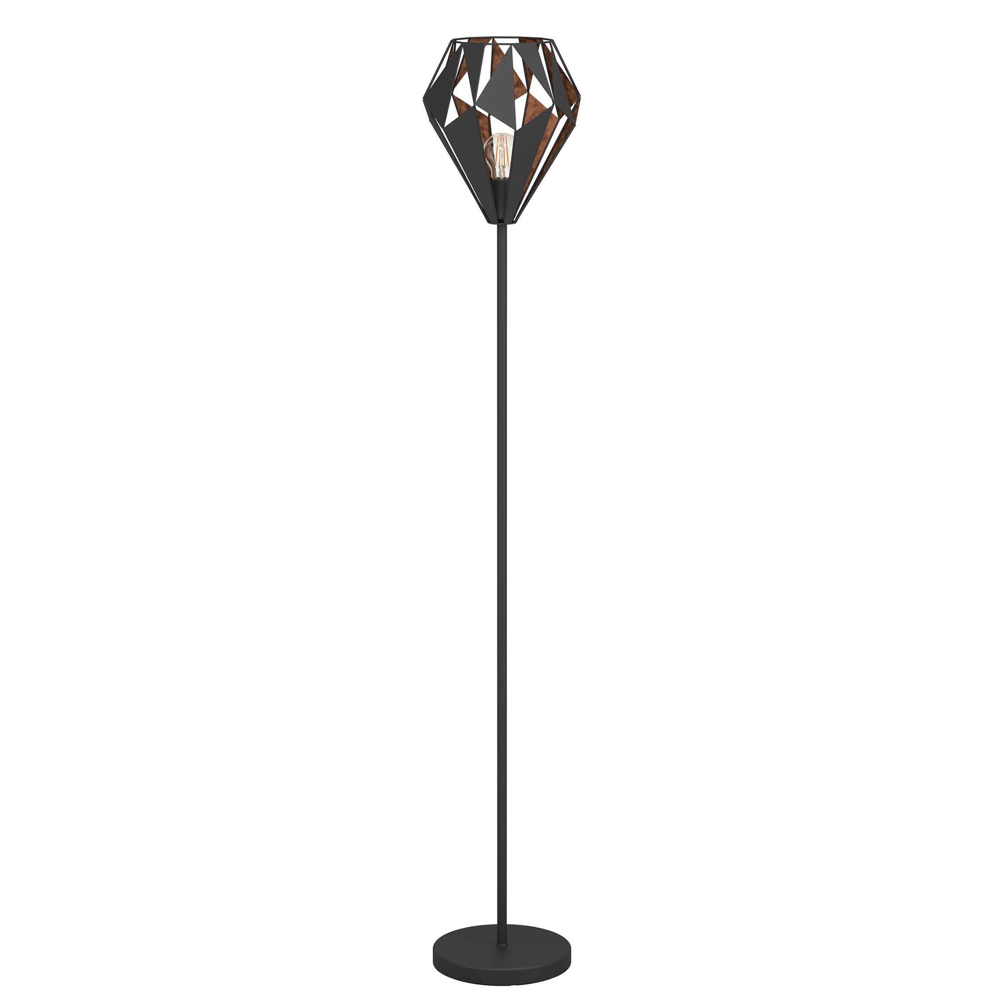 Lampadaire métal noir/cuivre CARLTON 1 E27 1X60W