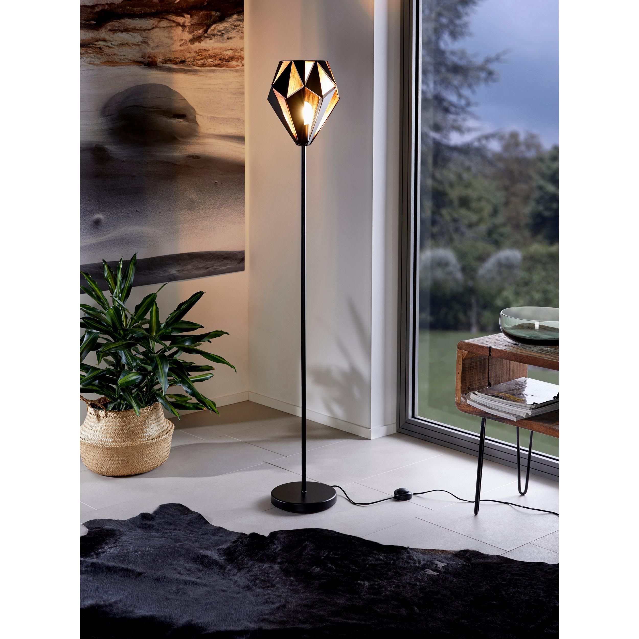 Lampadaire métal noir/cuivre CARLTON 1 E27 1X60W