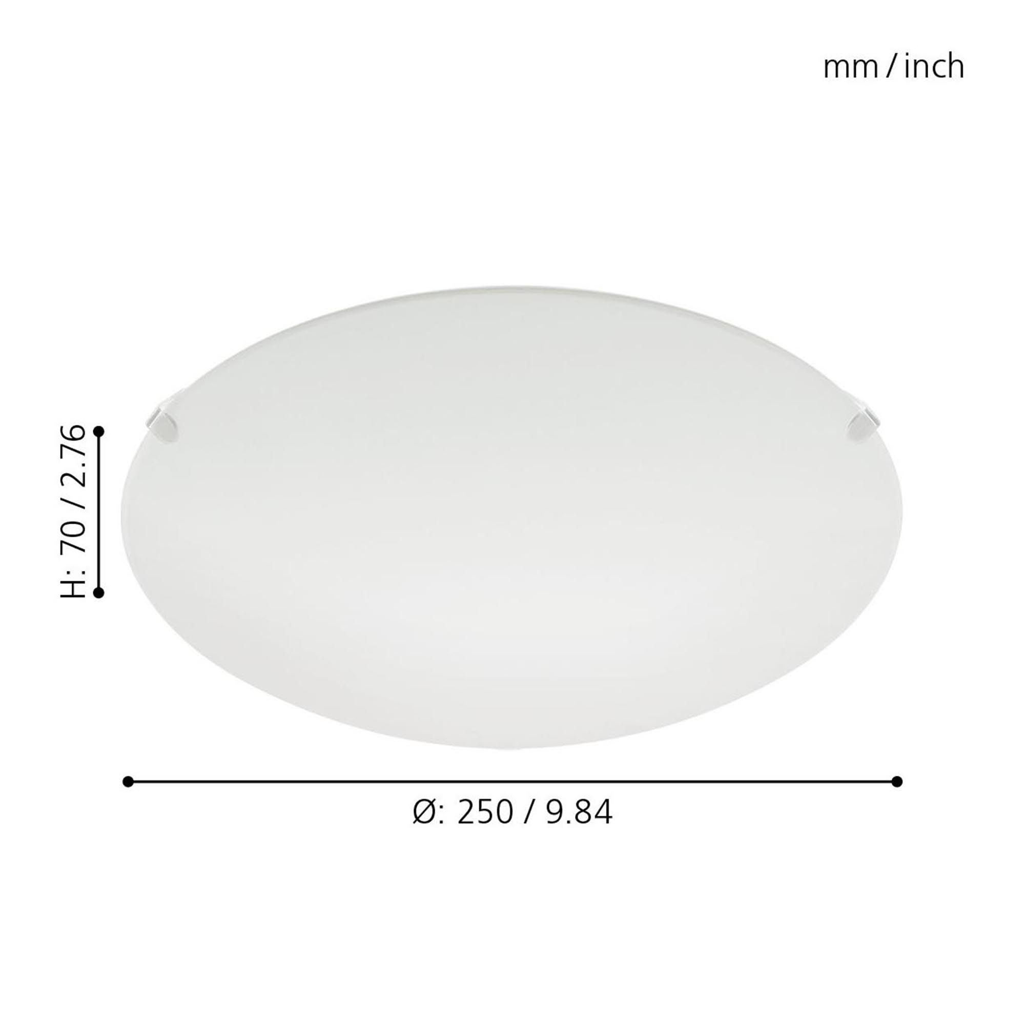 Plafonnier verre blanc MARS E27 1X25W