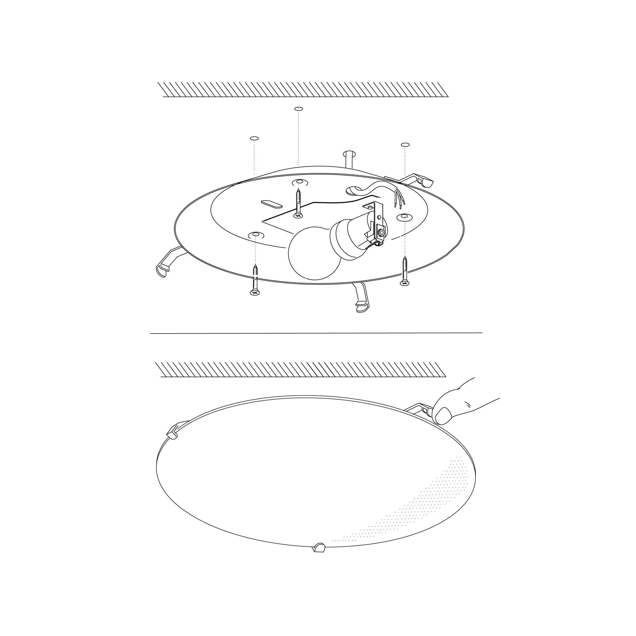 Plafonnier verre blanc MARS E27 1X25W