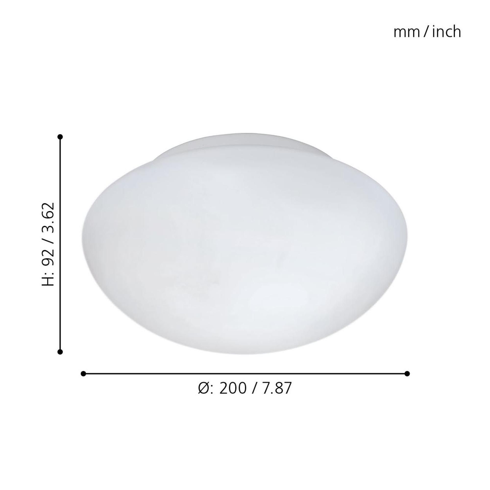 Plafonnier verre blanc ELLA D20CM E27 1X60W