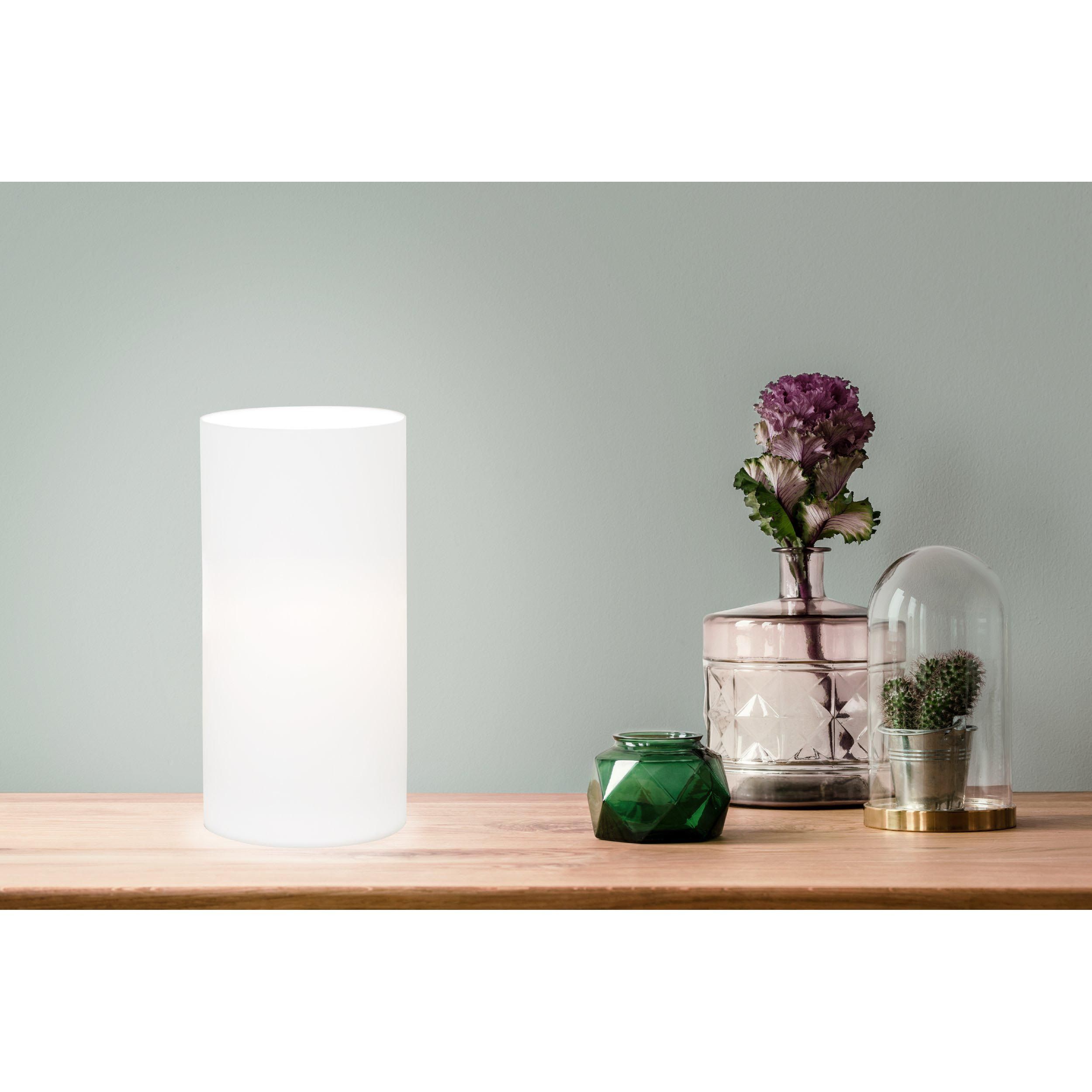 Lampe en verre blanc GEO E14 60W HT20 cm