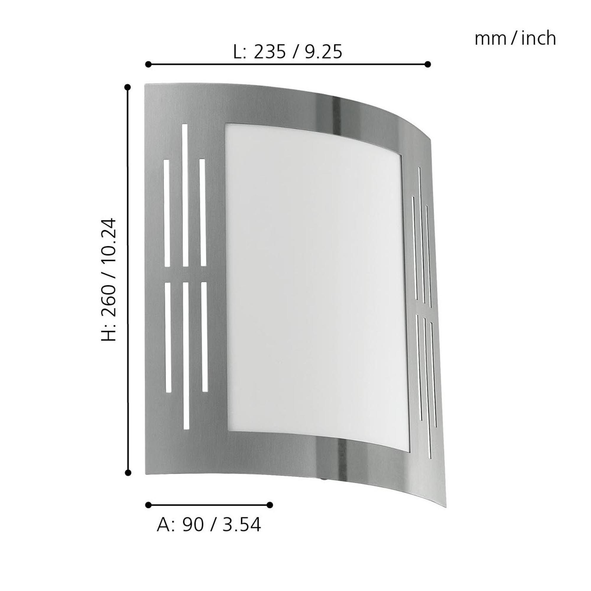 Applique extérieure métal gris CITY 1 E27 1X60W