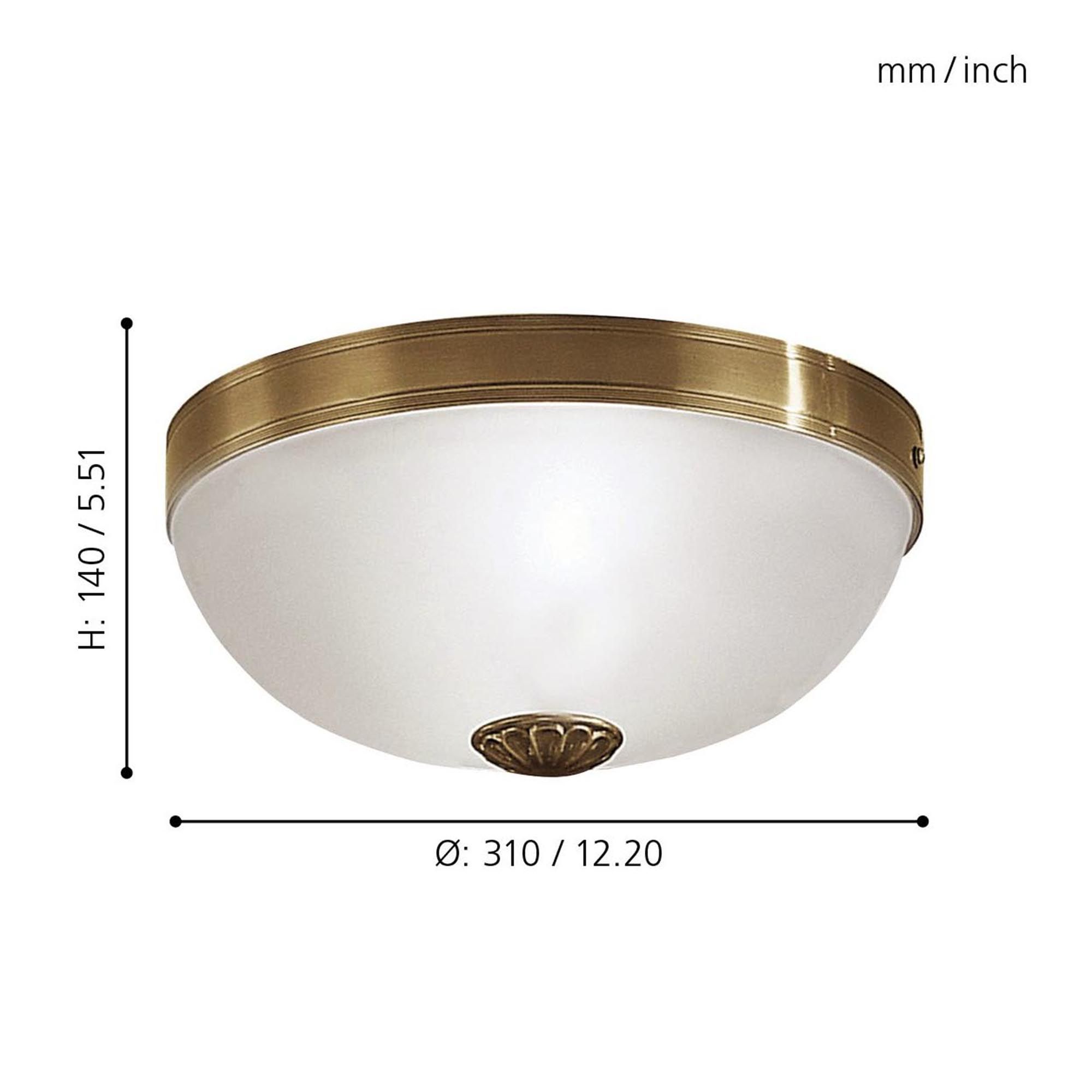 Plafonnier verre bronze IMPERIAL E27 2X25W