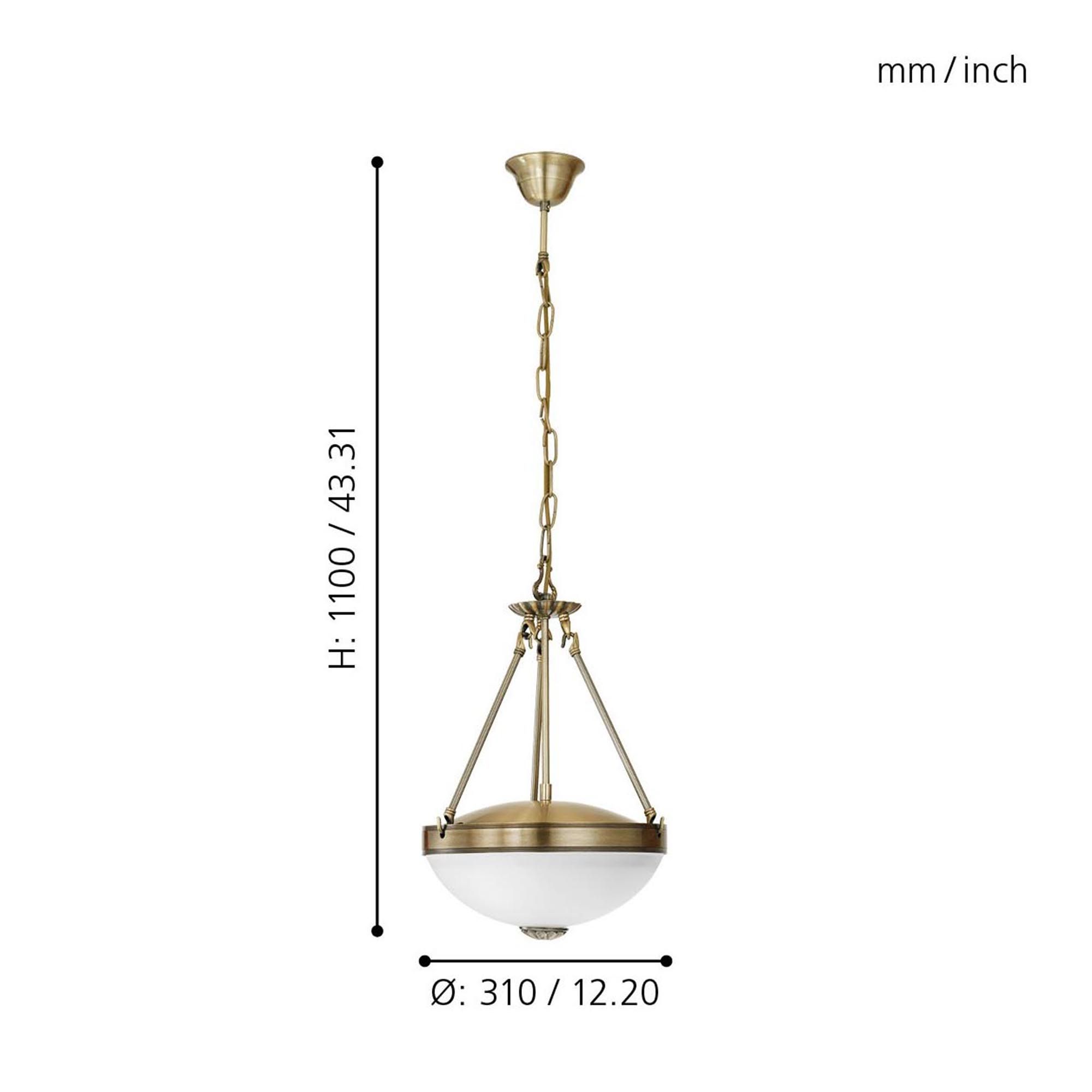 Suspension métal bronze SAVOY E27 2X60W