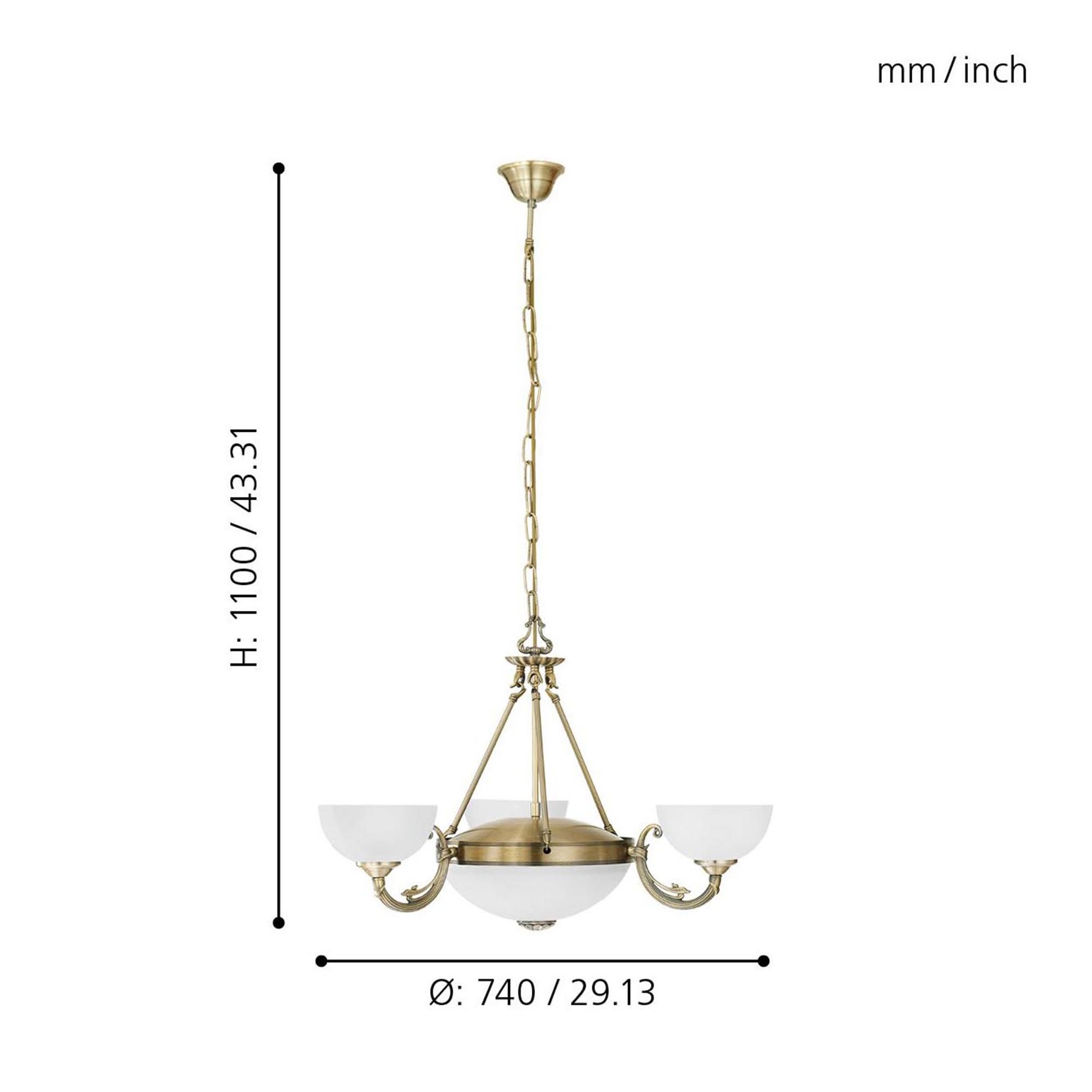 Lustre métal bronze SAVOY E14 3X40W