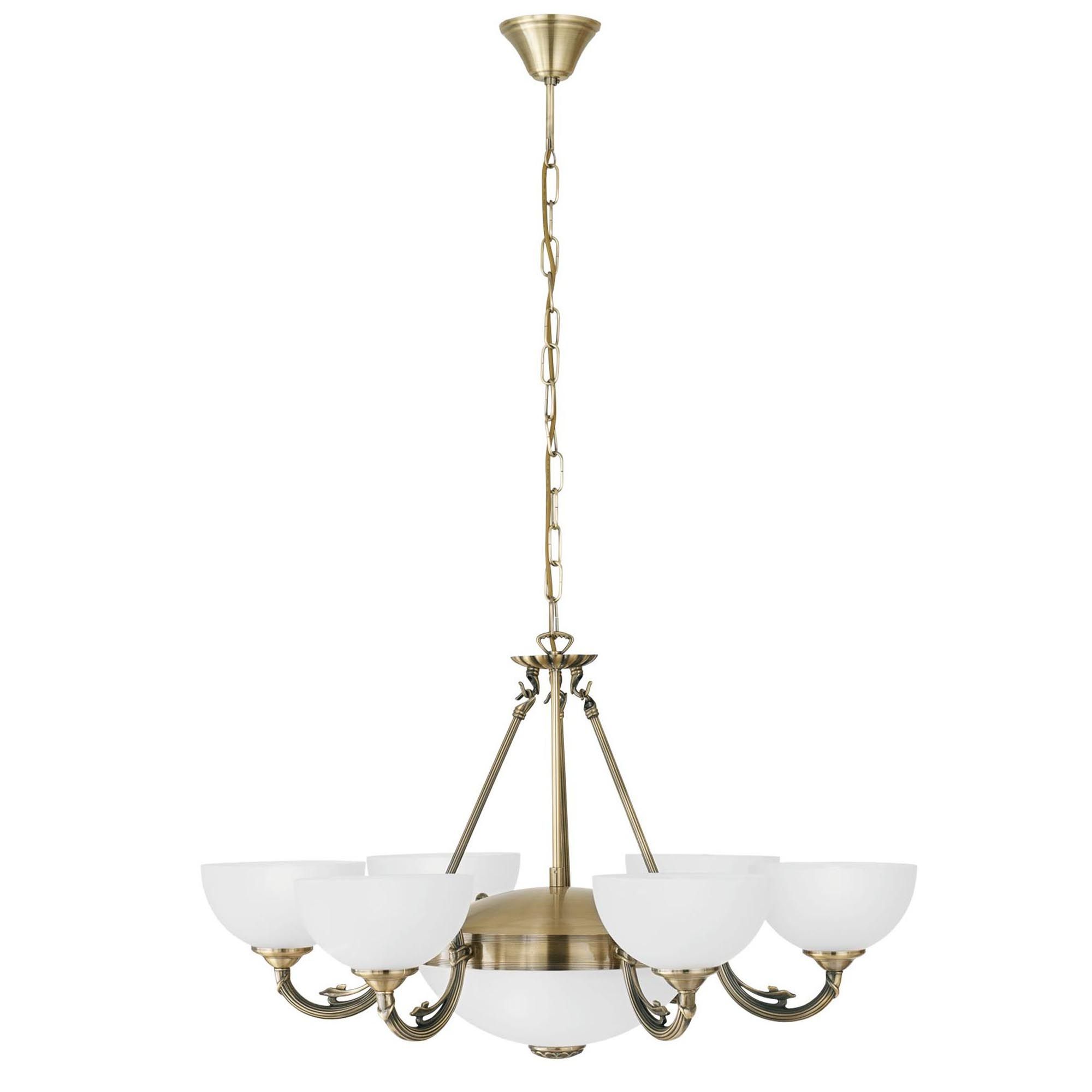 Lustre en métal bronze et verre SAVOY E14 6X40W