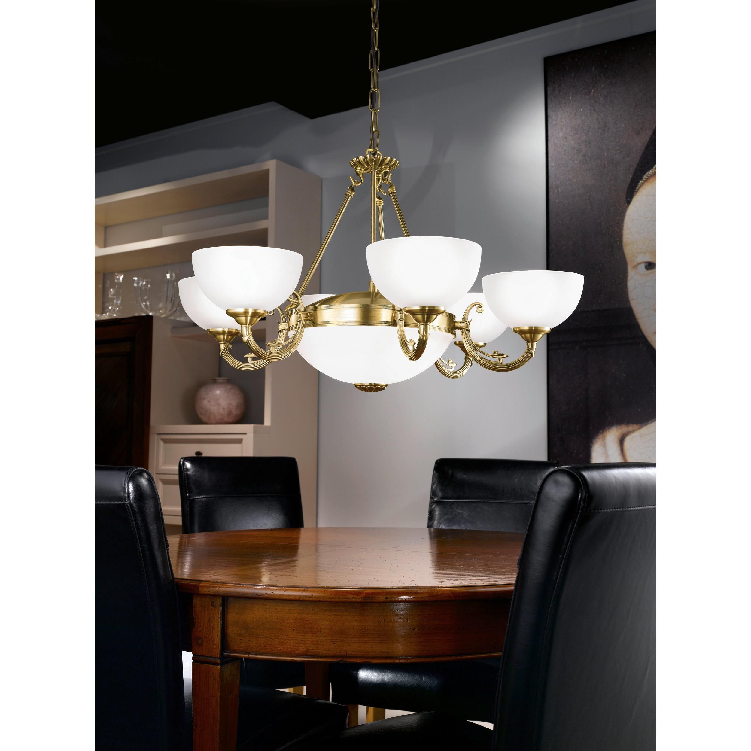 Lustre en métal bronze et verre SAVOY E14 6X40W