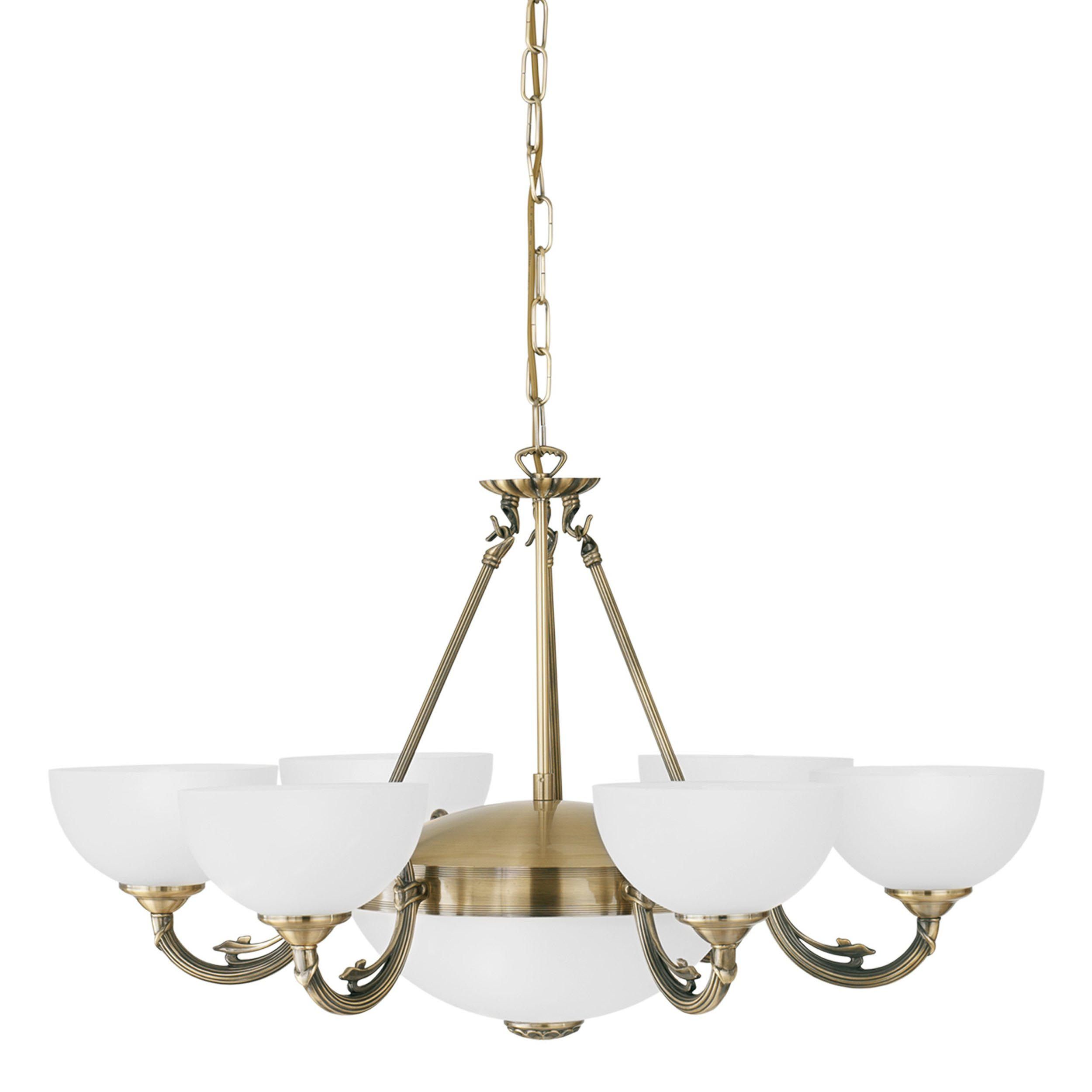 Lustre en métal bronze et verre SAVOY E14 6X40W