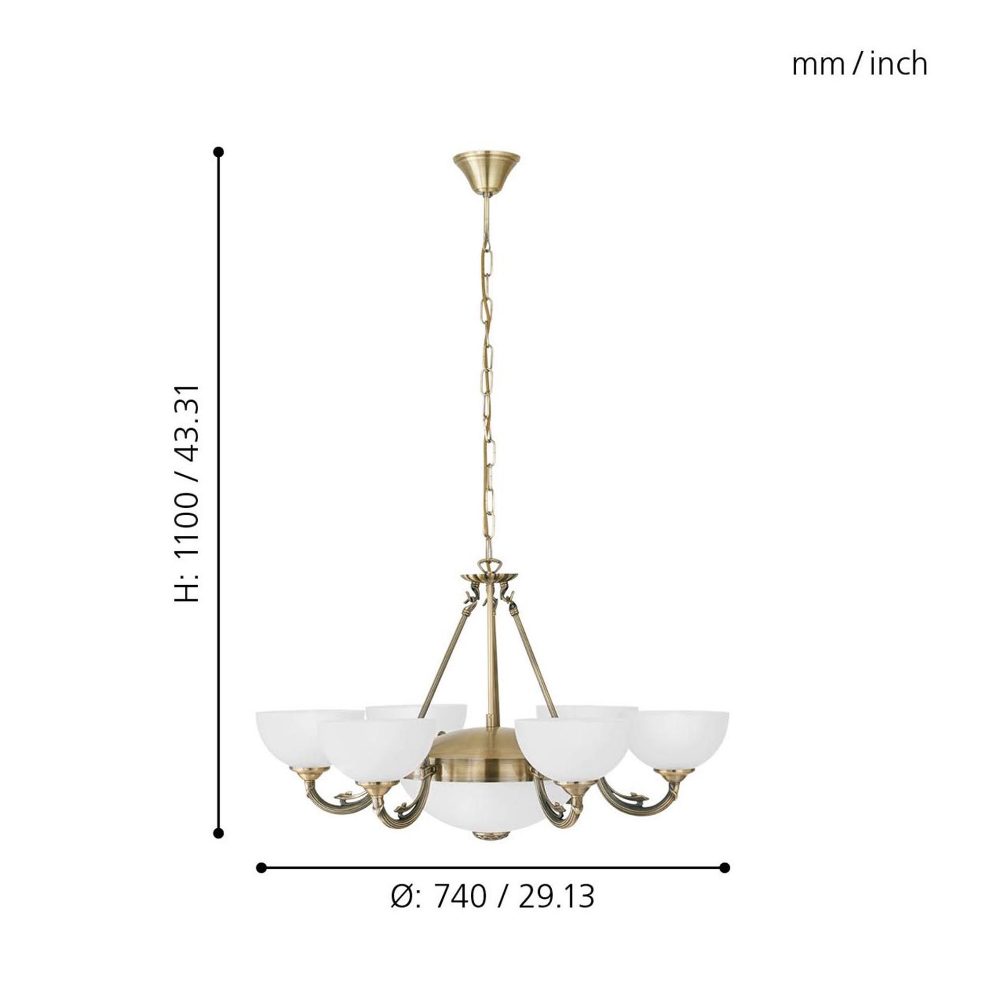 Lustre en métal bronze et verre SAVOY E14 6X40W