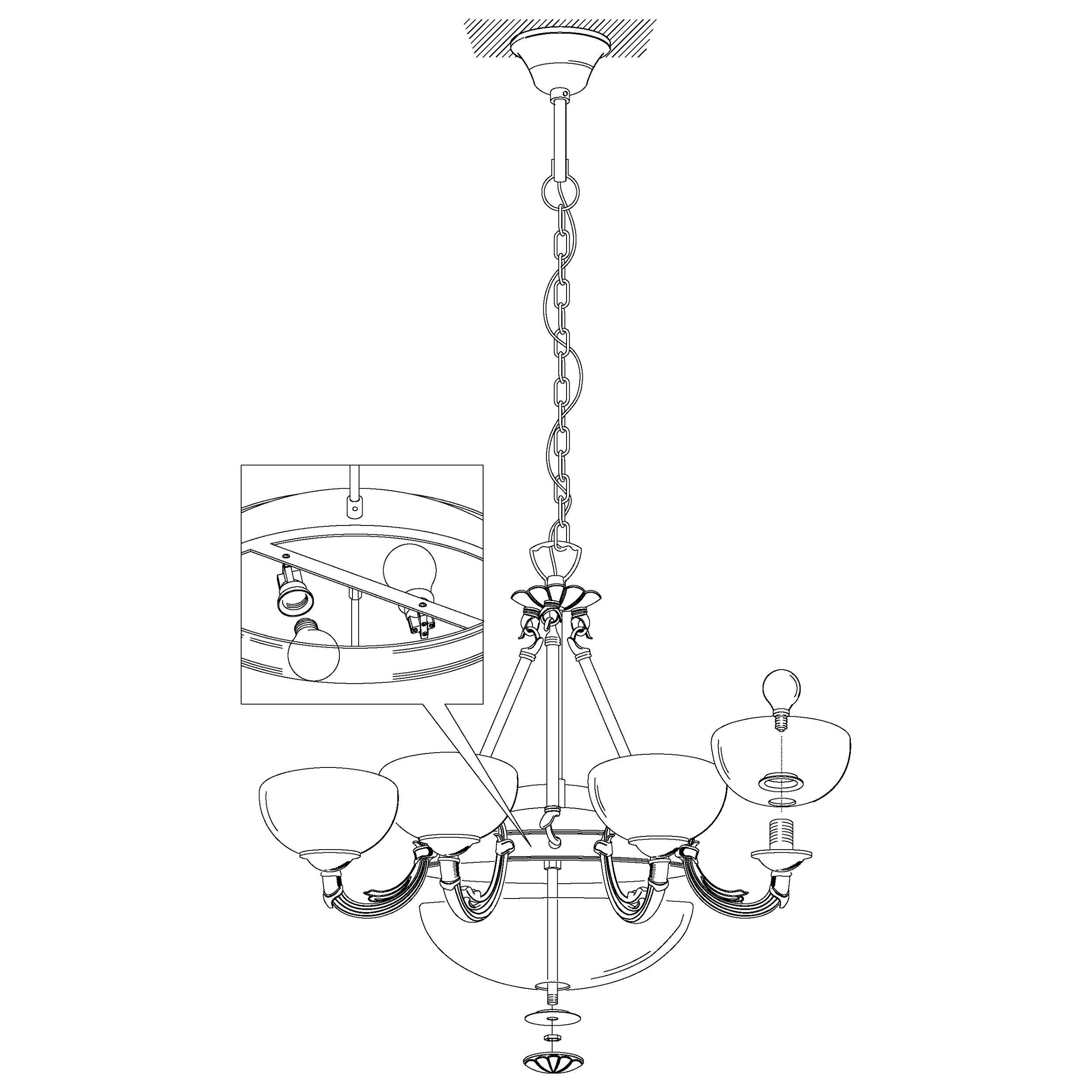 Lustre en métal bronze et verre SAVOY E14 6X40W