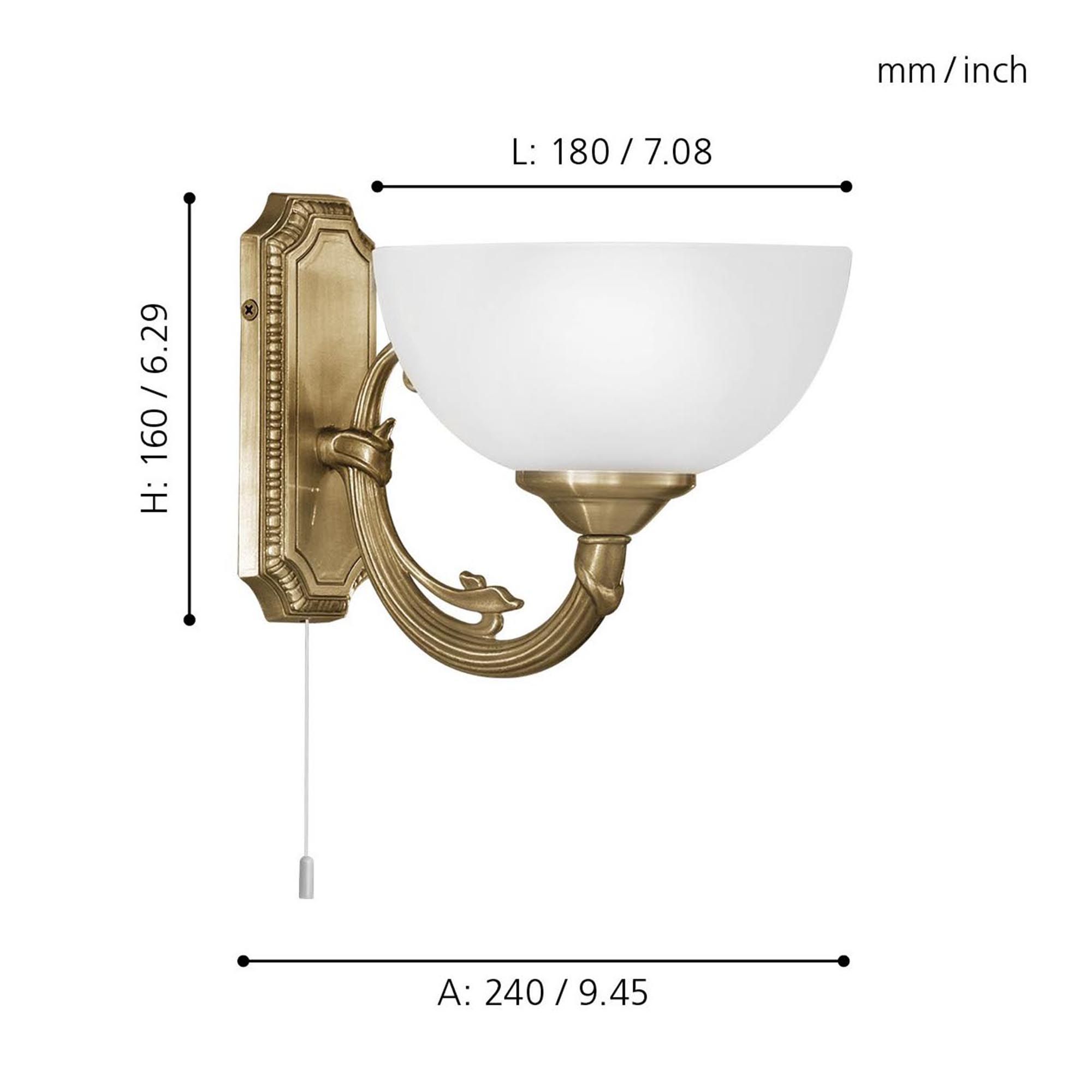 Applique murale métal bronze SAVOY E14 1X40W