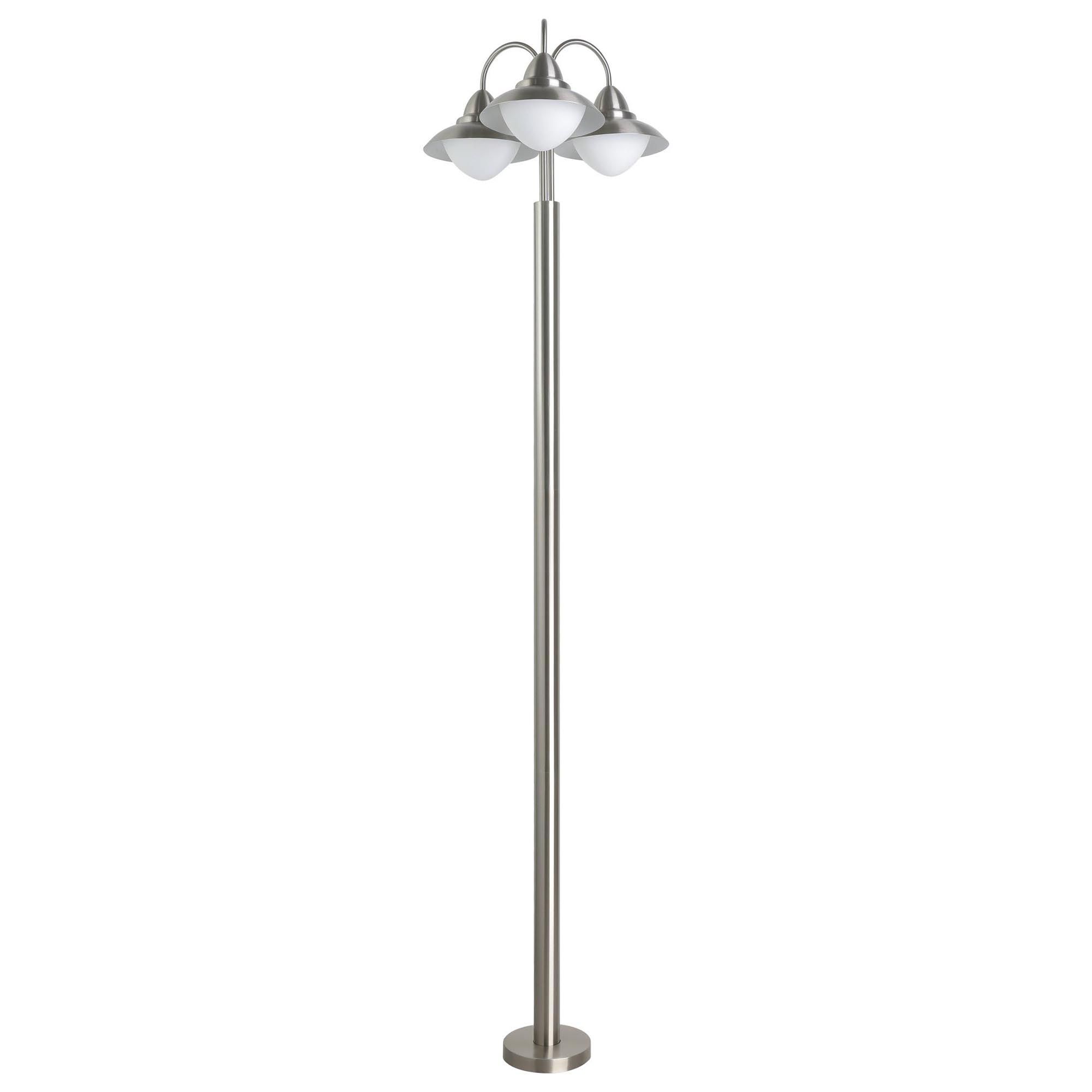 Lampadaire extérieur métal argenté SIDNEY E27 3X60W