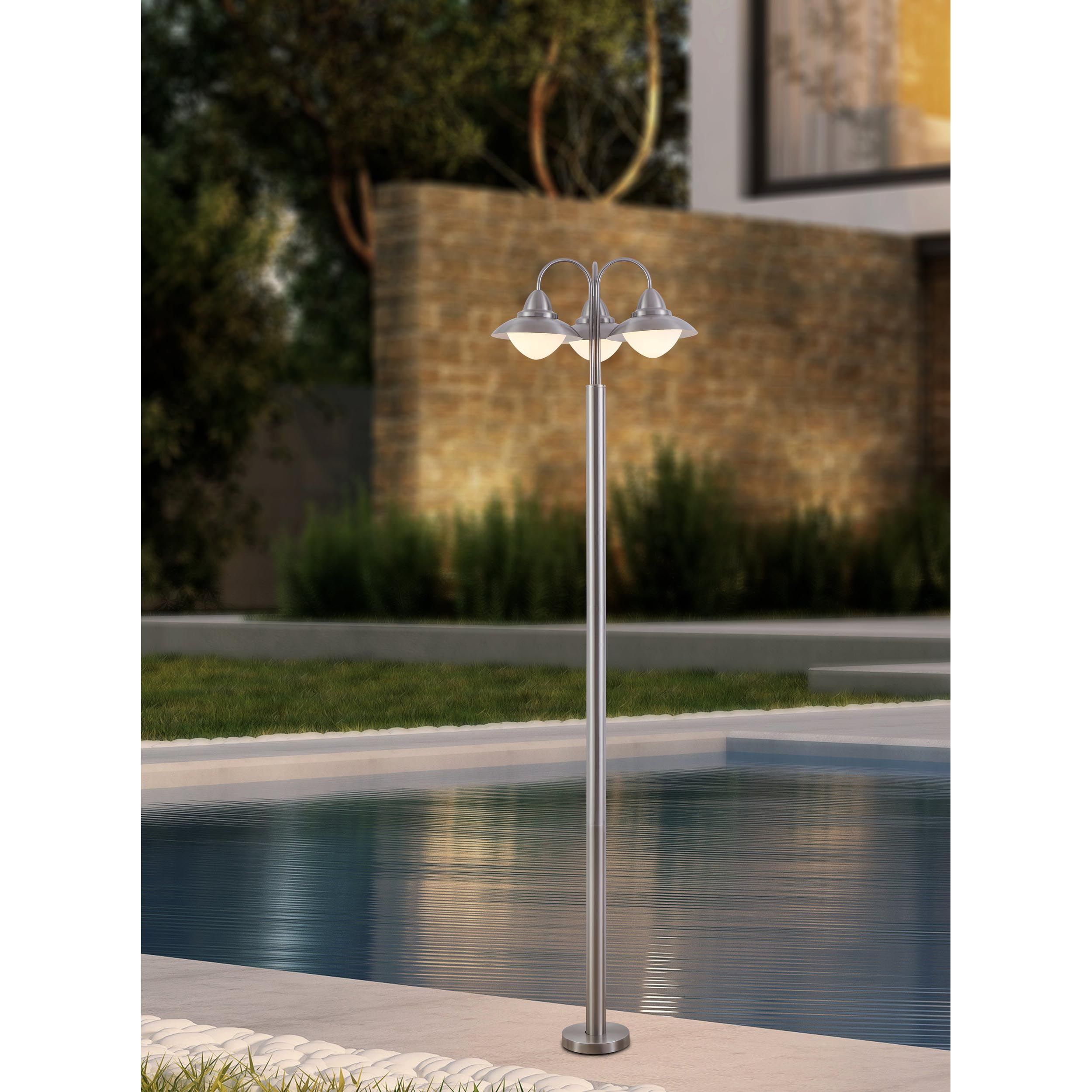 Lampadaire extérieur métal argenté SIDNEY E27 3X60W