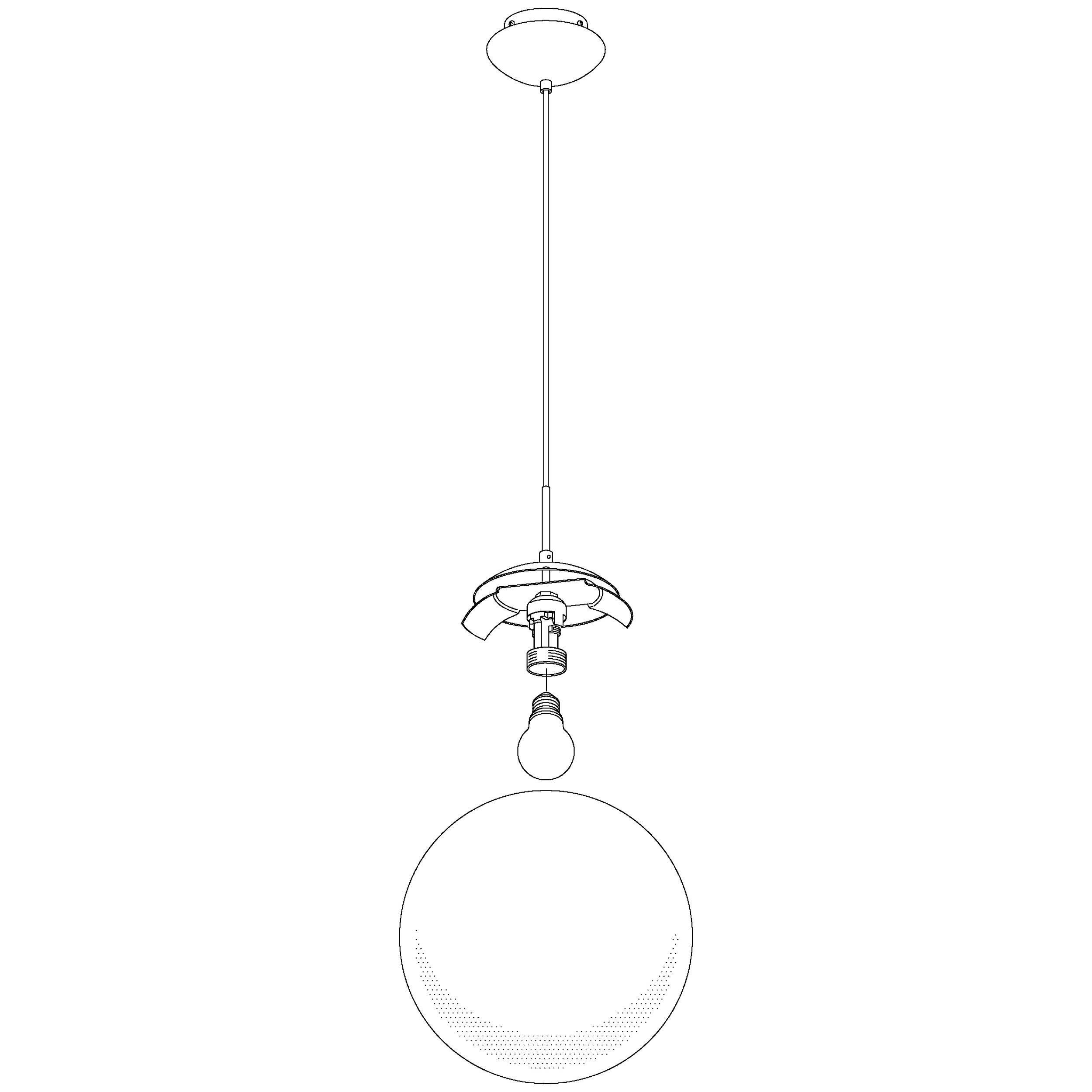 Suspension verre blanc RONDO E27 1X60W