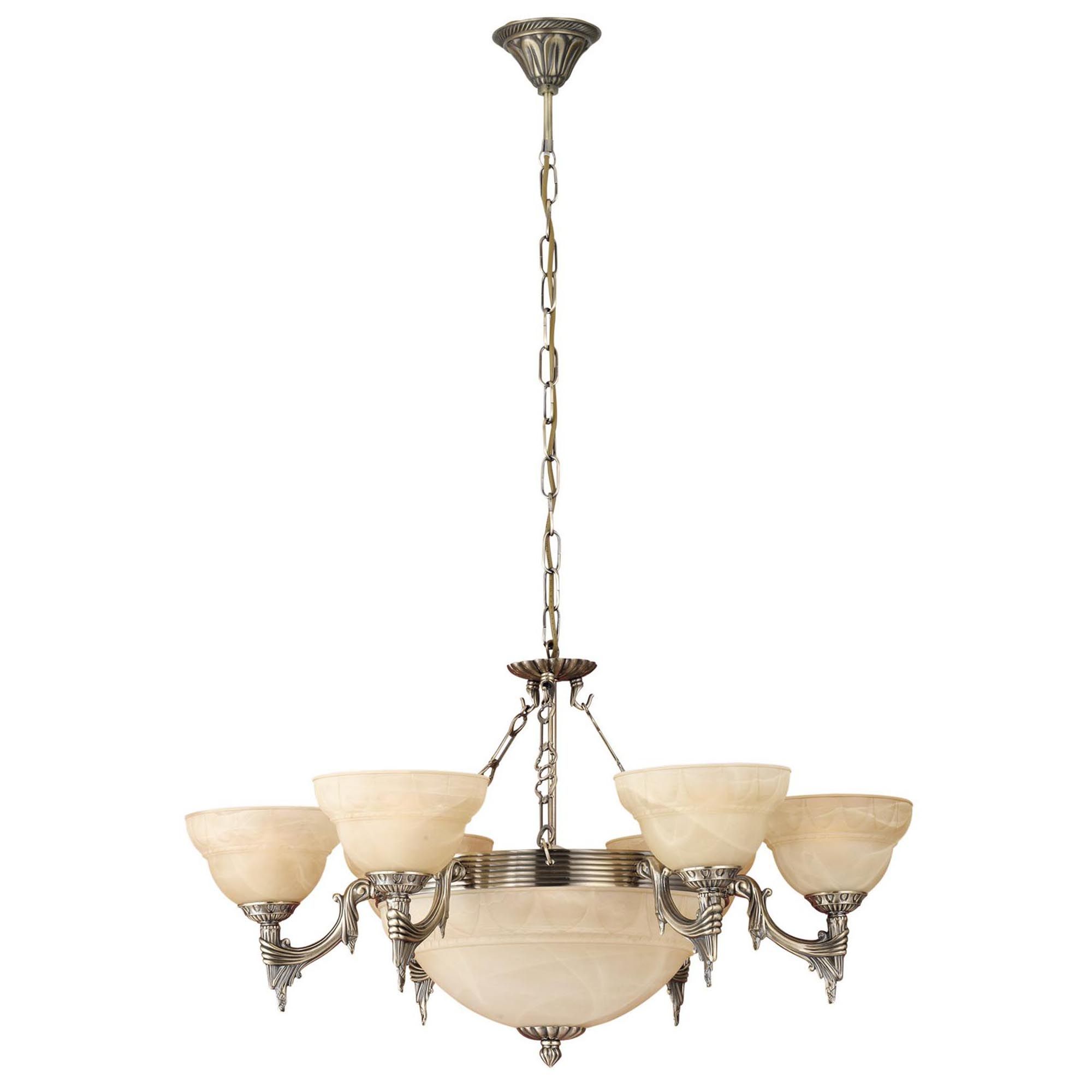 Lustre en verre et métal bronze MARBELLA E14 9X60W